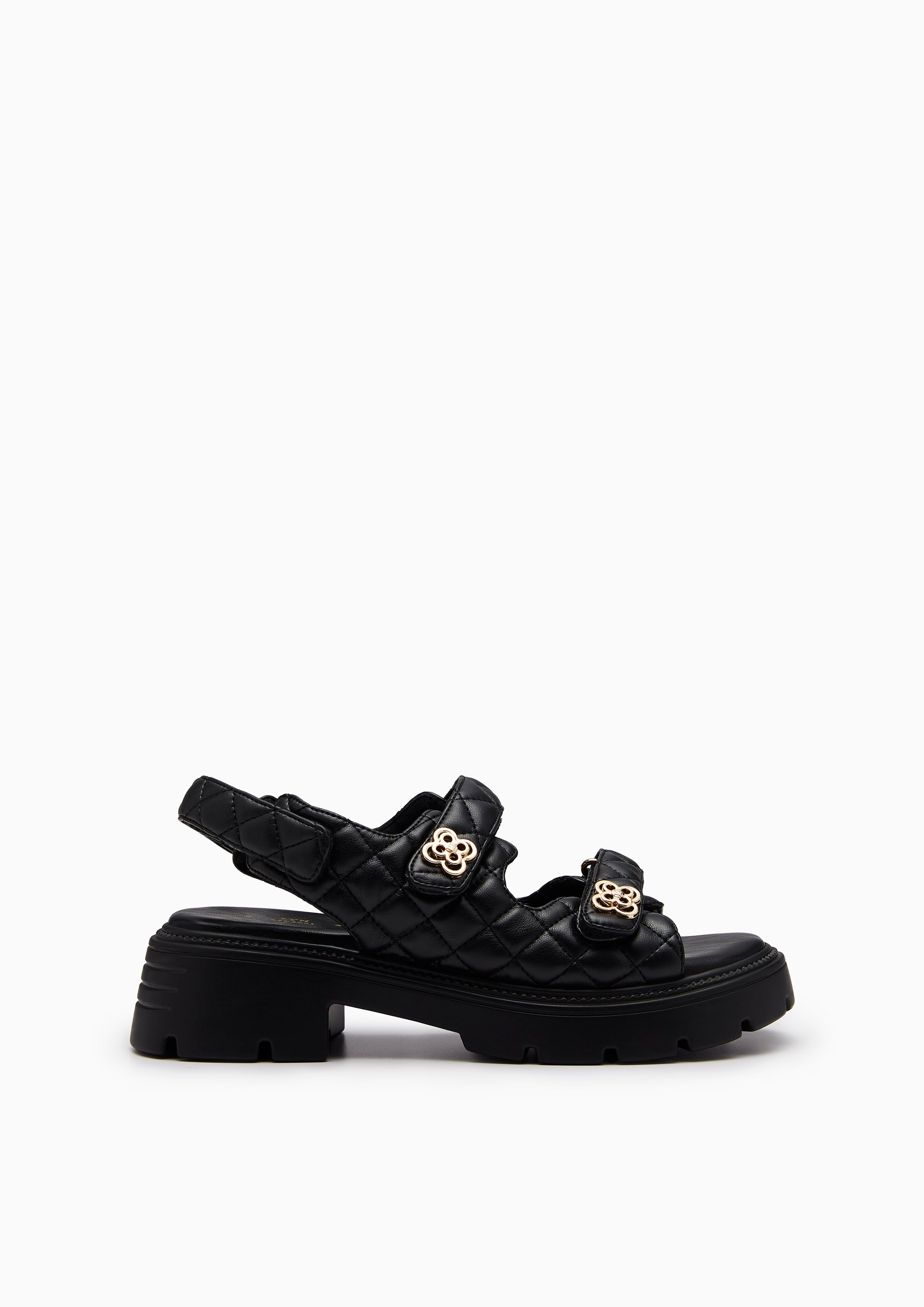 Lexi Slingback Platform Flats And Sandals - Black
