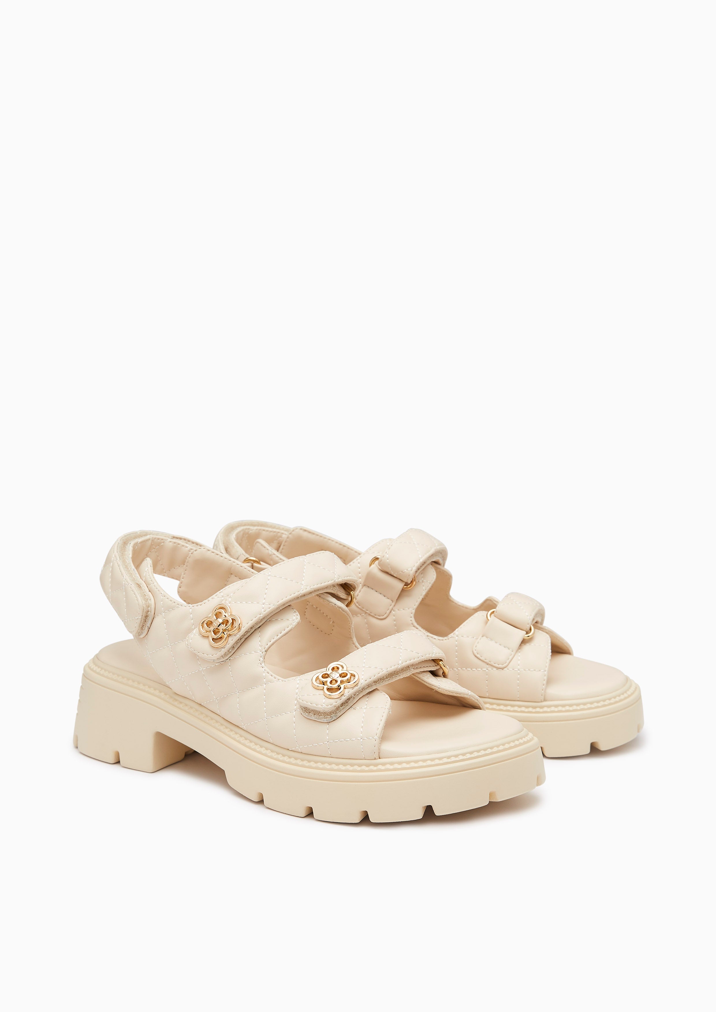 Lexi Slingback Platform Flats And Sandals - Ivory