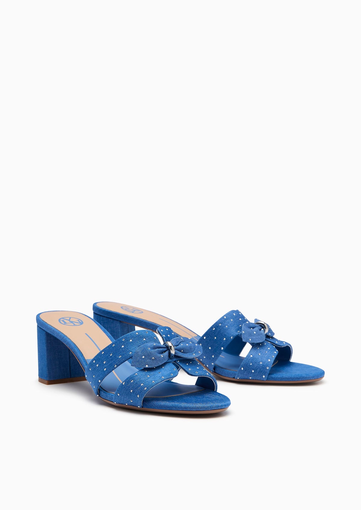 Hey Bow Mid Flats And Sandals - Light Blue