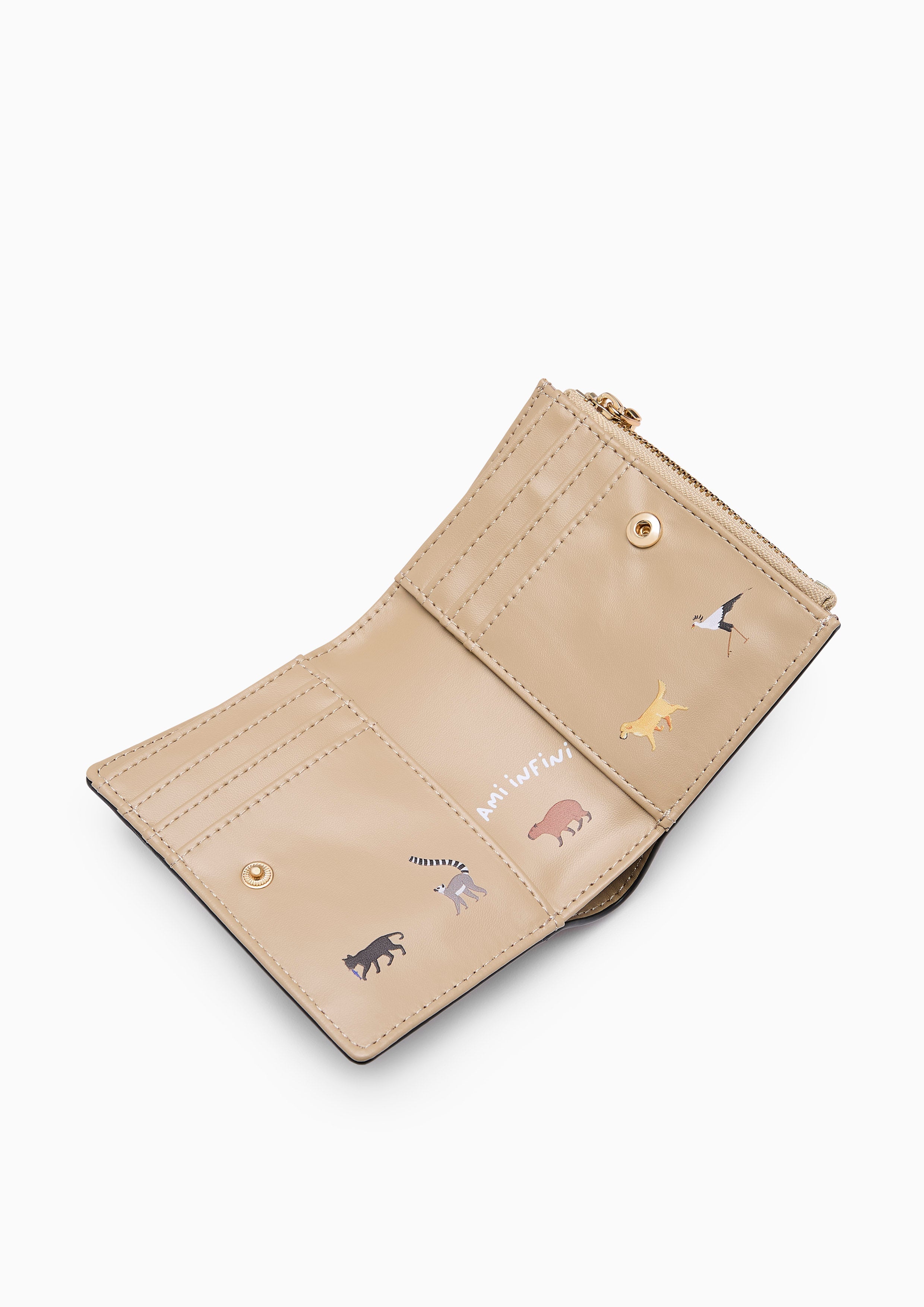 Amitie Infinite Paws Short Wallet - Tan