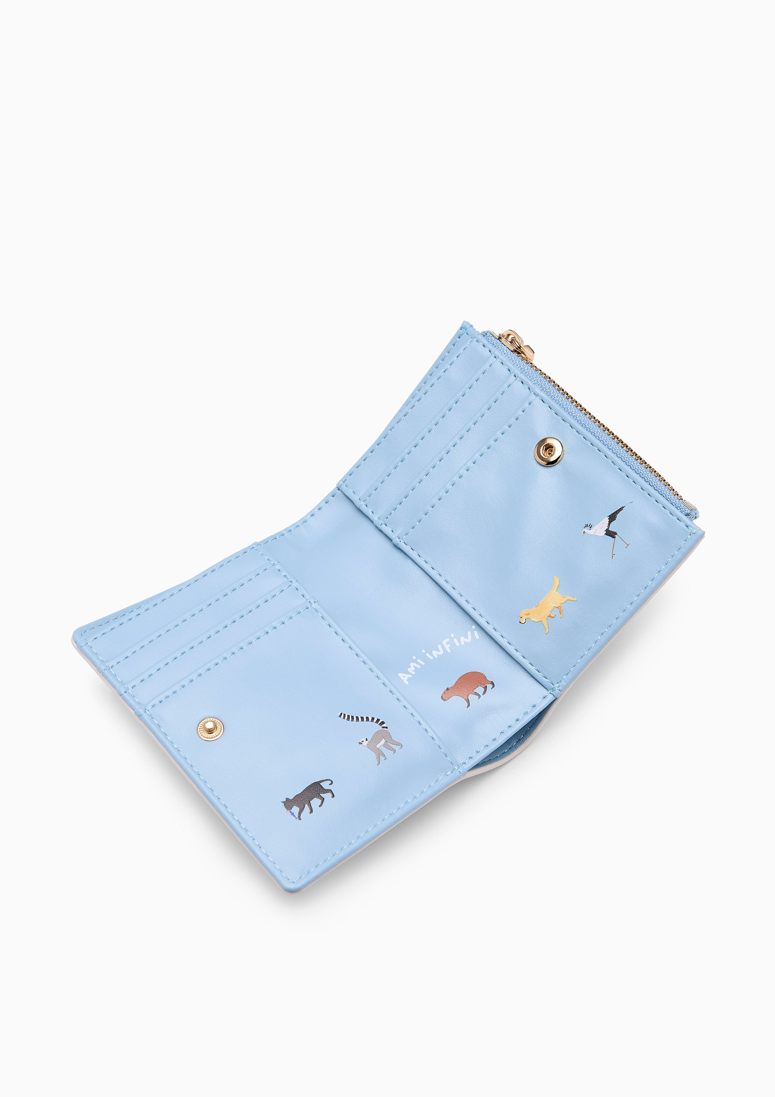 Amitie Infinite Paws Short Wallet - Ivory