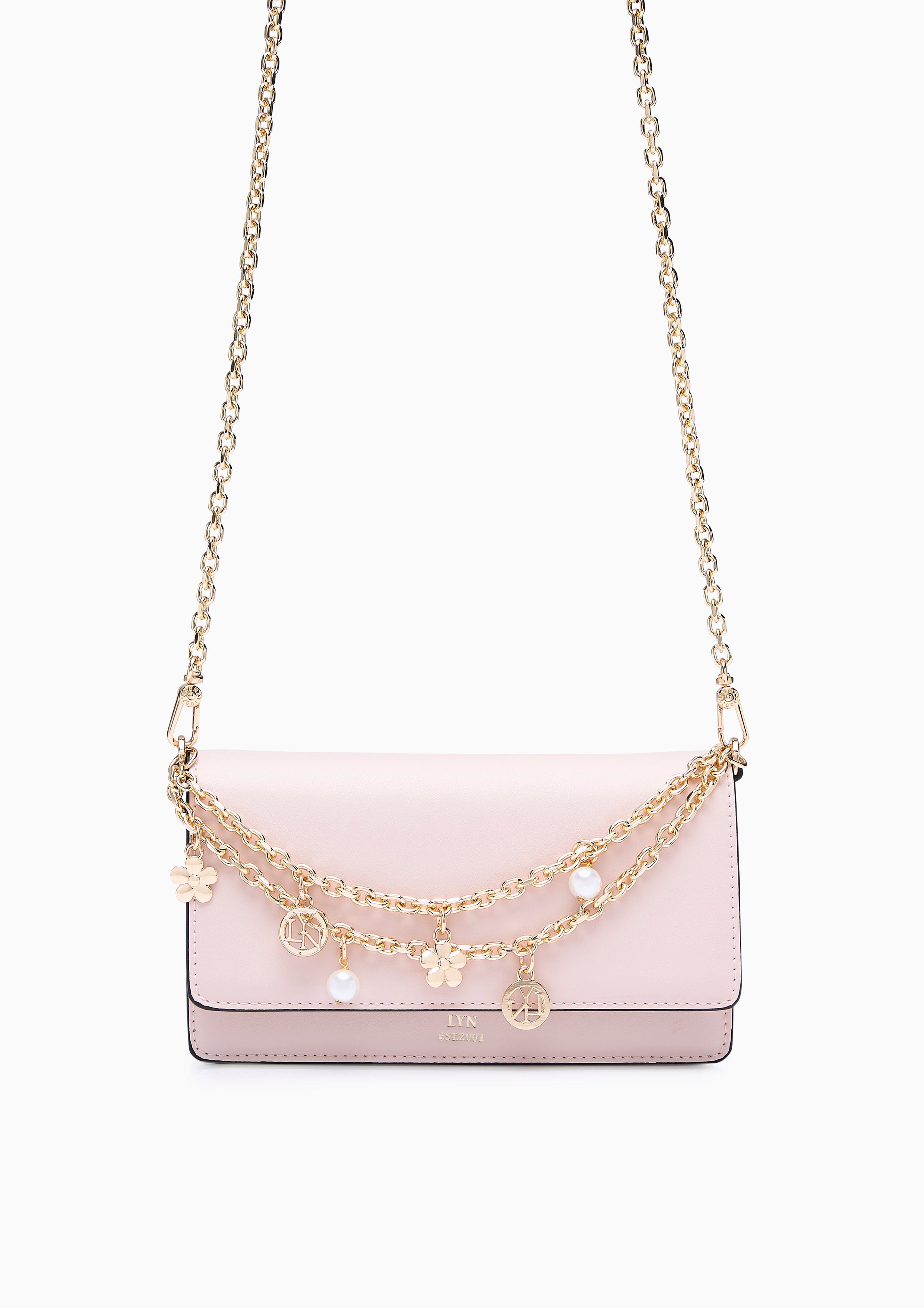 Bailey Long Wallet On Chain - Light Pink