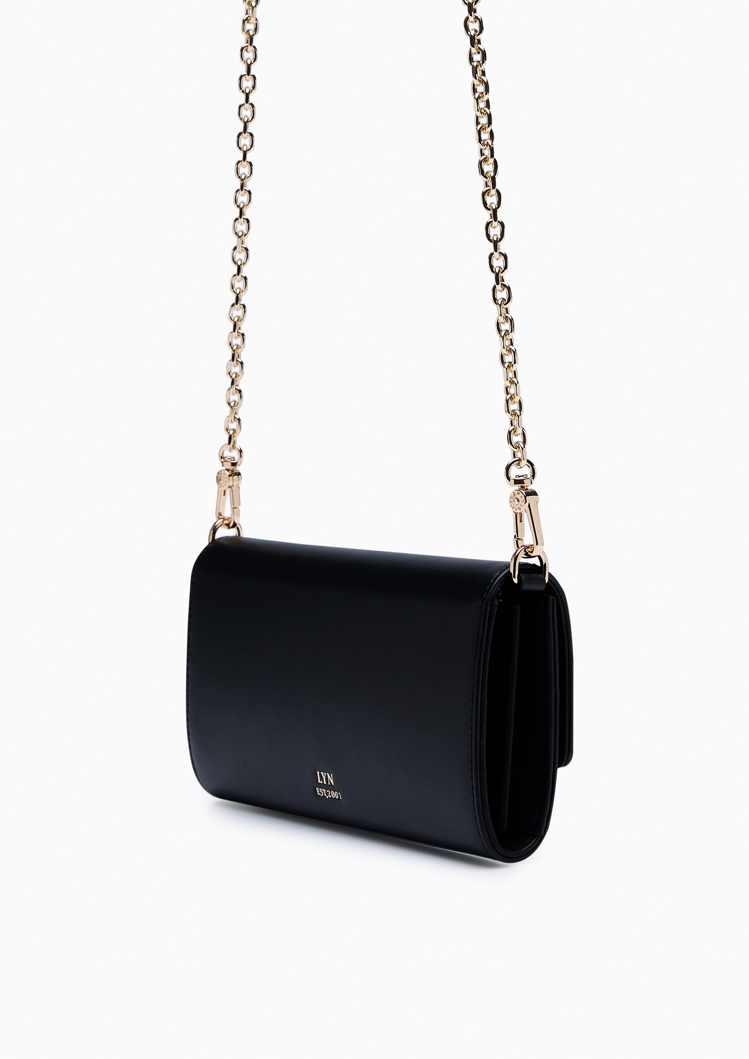 Madelynn Long Wallet On Chain - Black