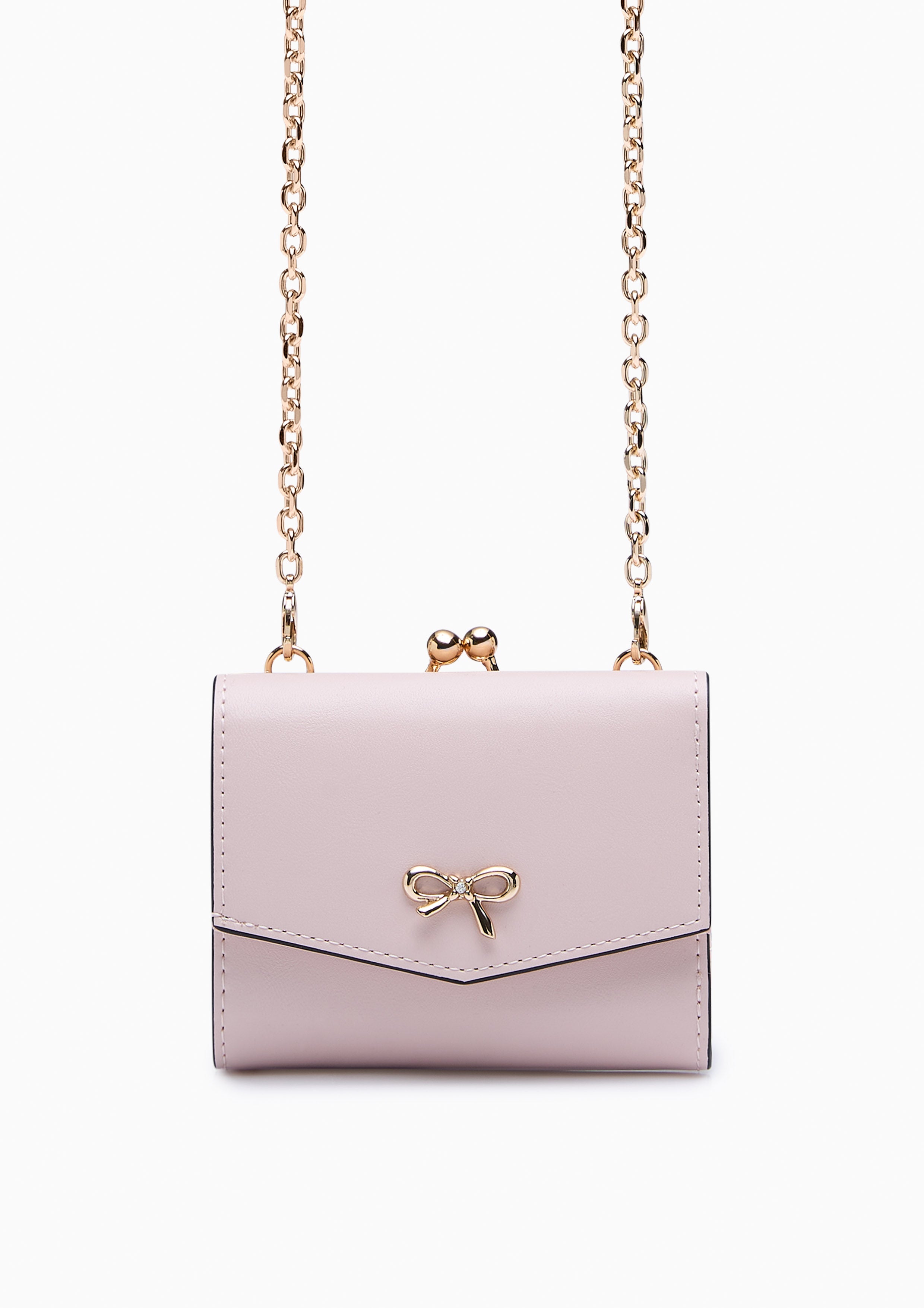 Madelynn Short  Wallet On Chain - Light Pink