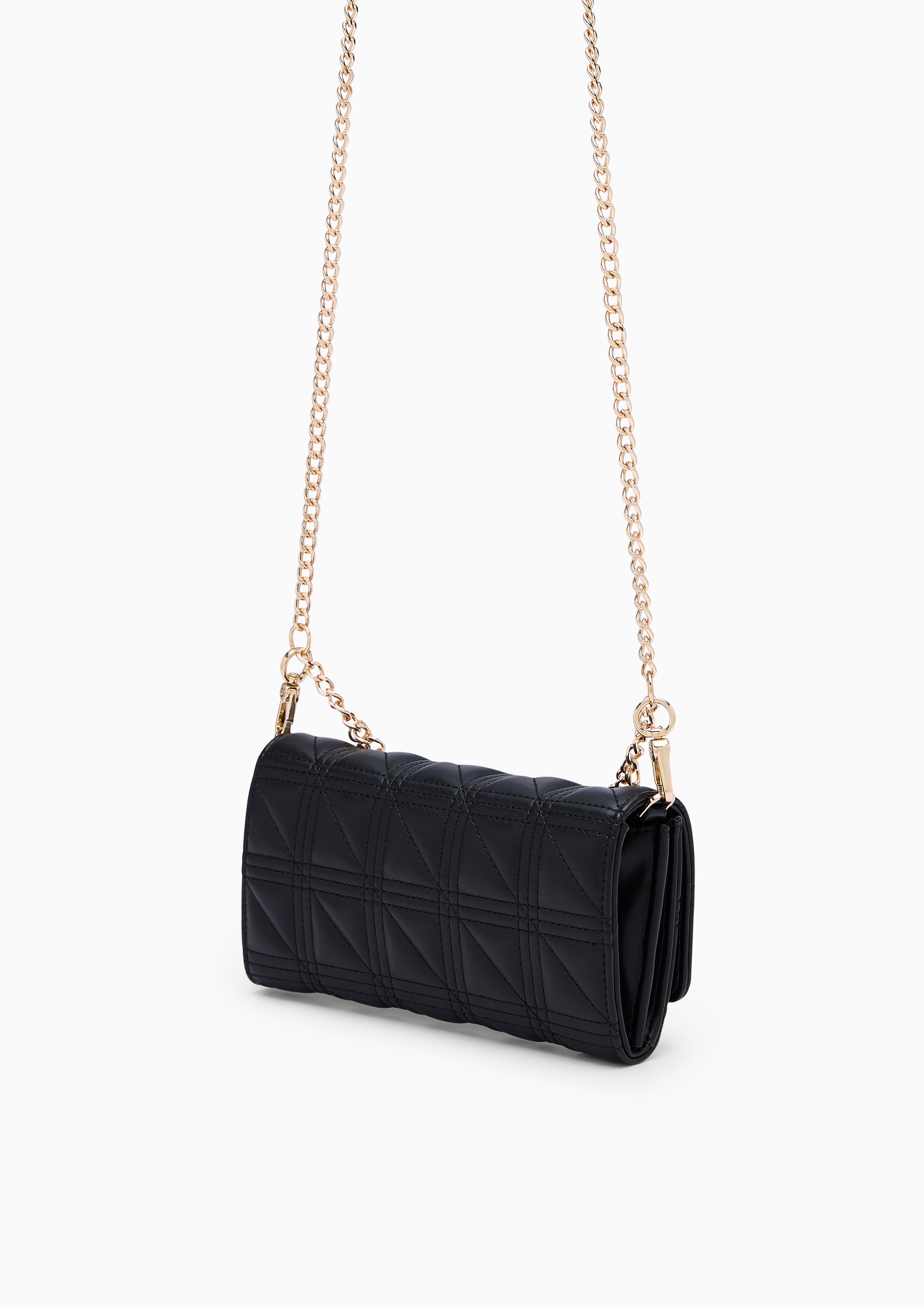 A-Ra Long  Wallet On Chain - Black