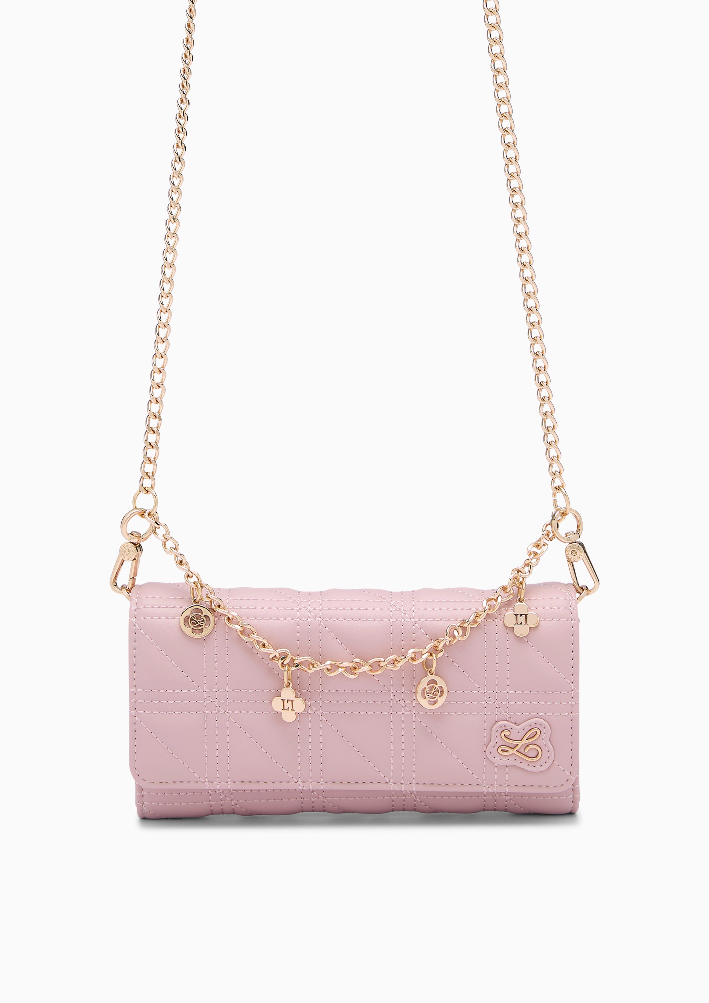A-Ra Long  Wallet On Chain - Light Pink