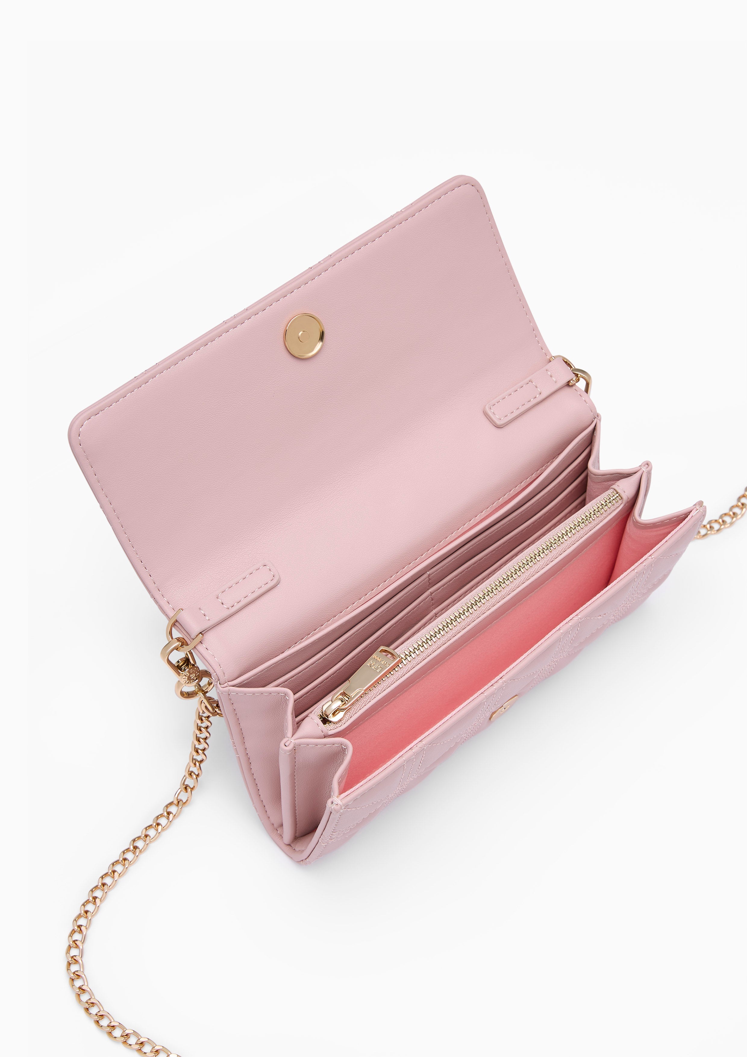 A-Ra Long  Wallet On Chain - Light Pink