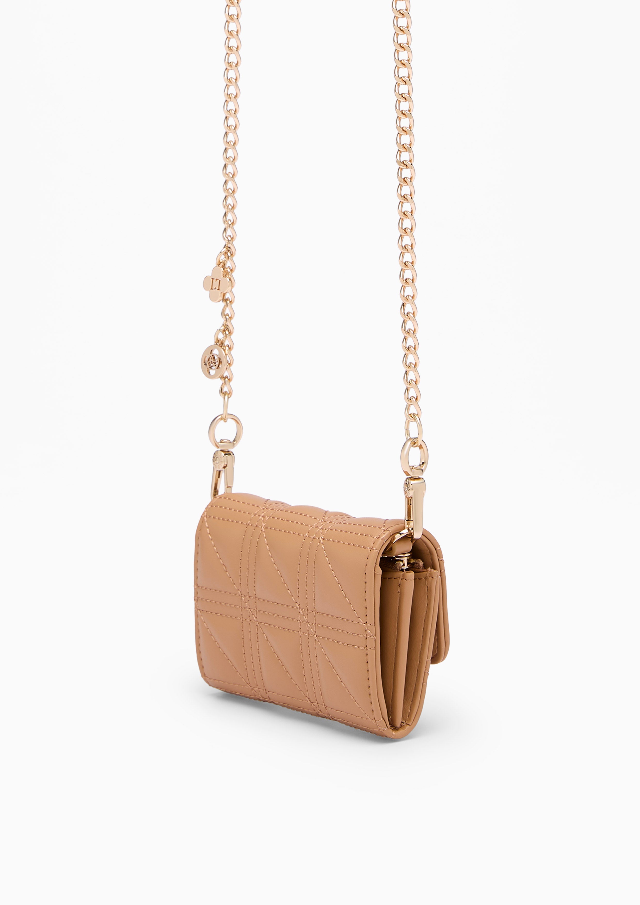 A-Ra Short  Wallet On Chain - Beige