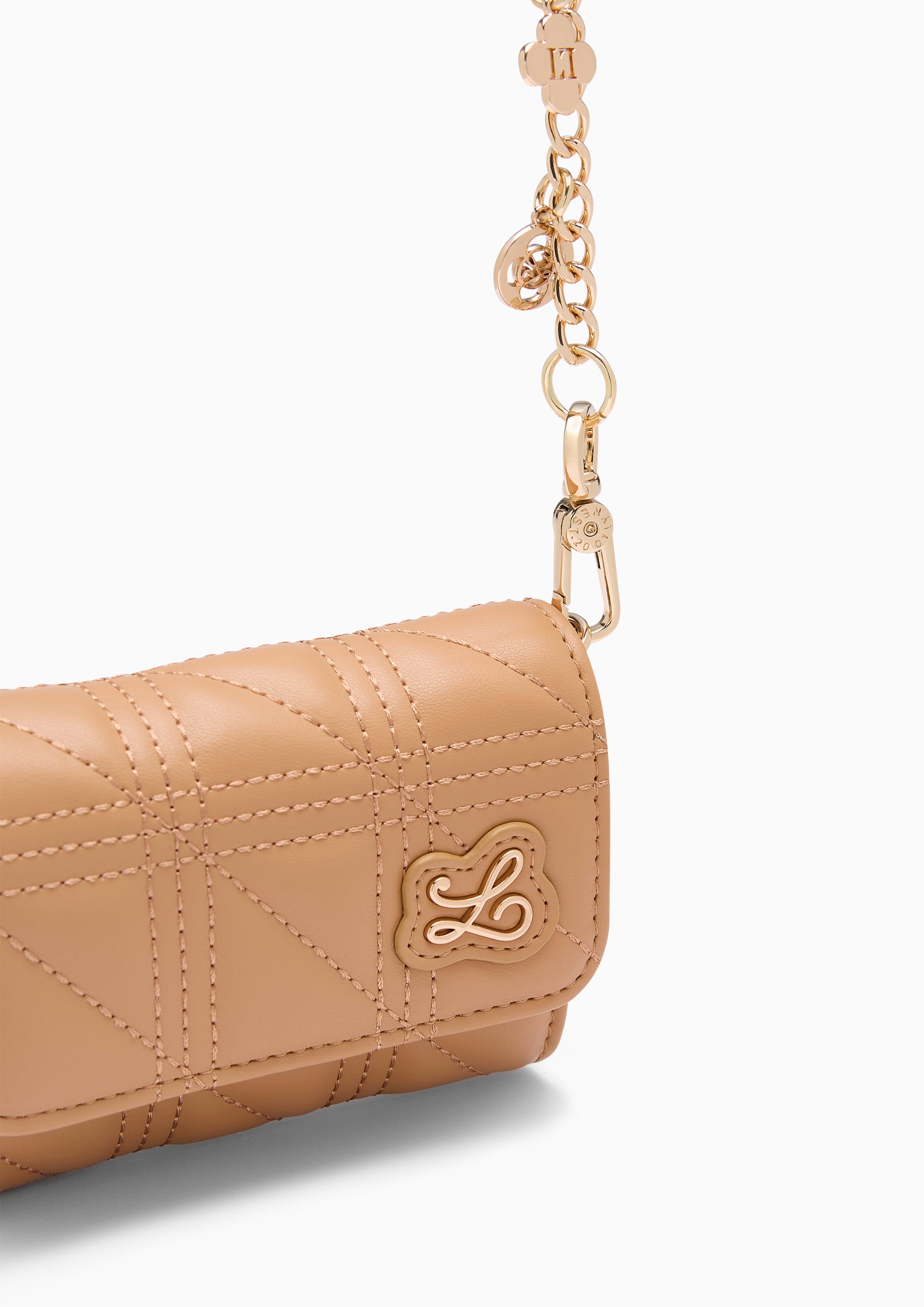 A-Ra Short  Wallet On Chain - Beige