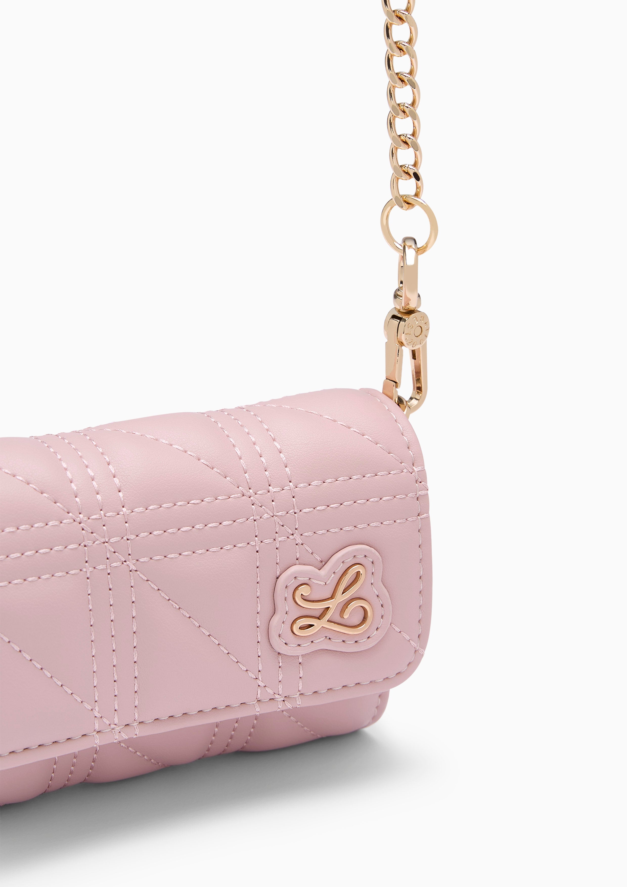 A-Ra Short  Wallet On Chain - Light Pink