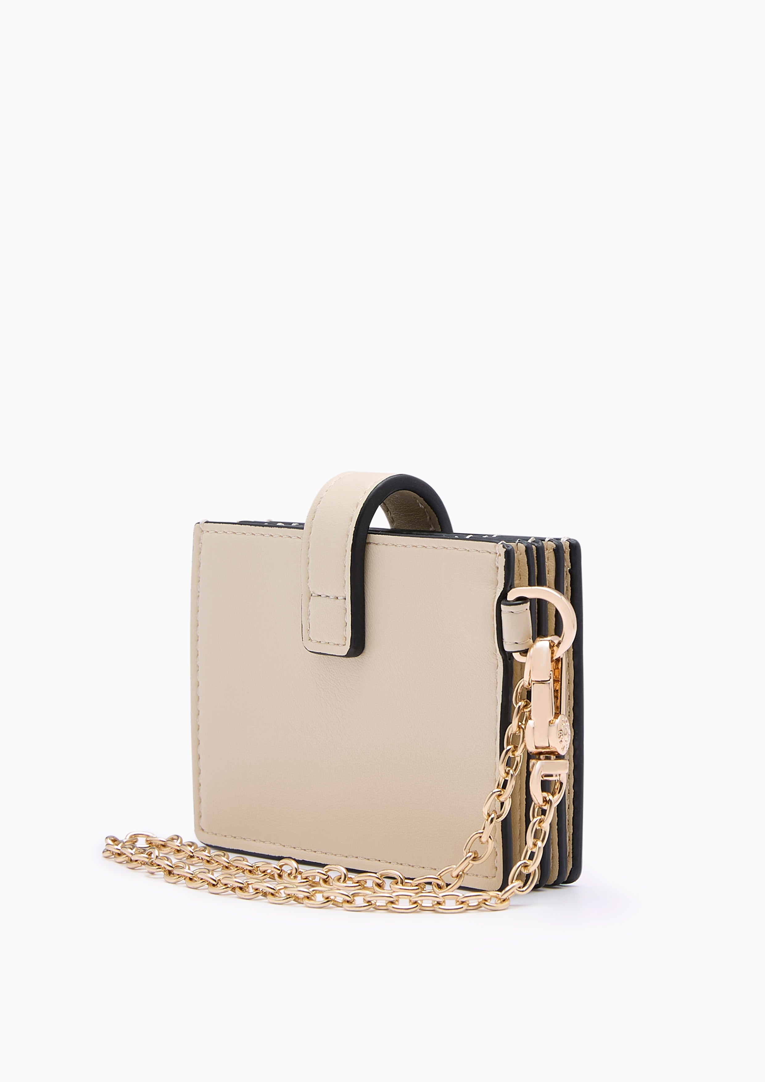 Poppy Card Holder Wallet On Chain - Printed Nude