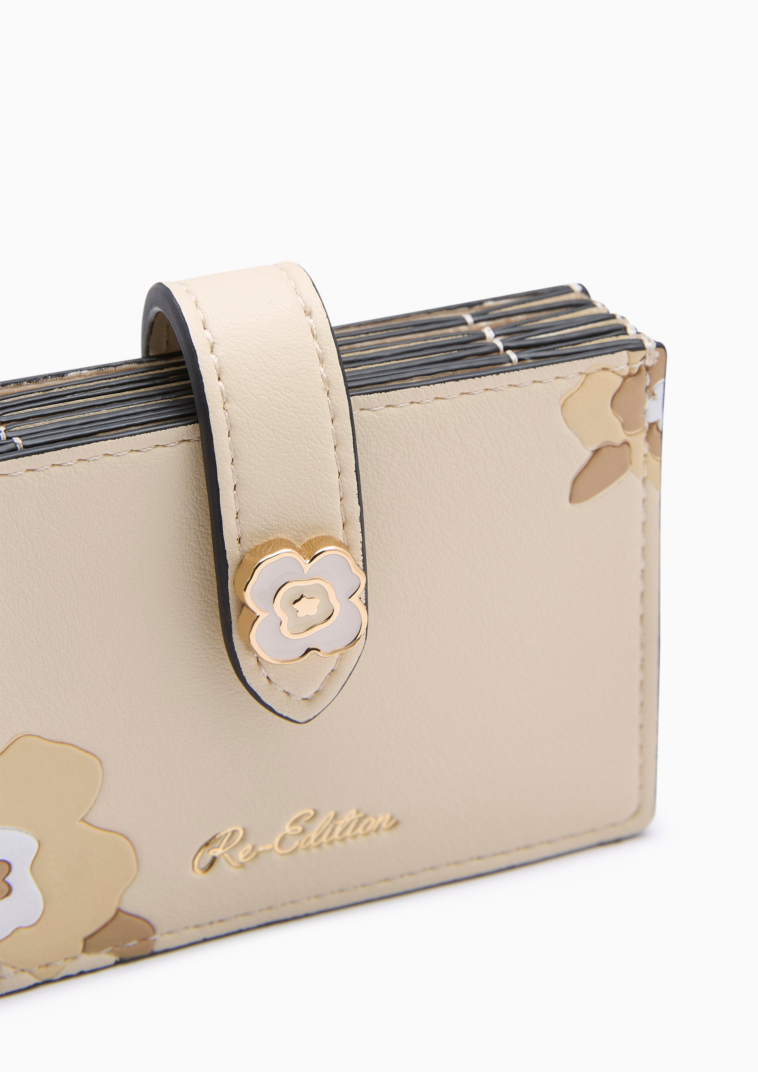 Poppy Card Holder Wallet On Chain - Printed Nude