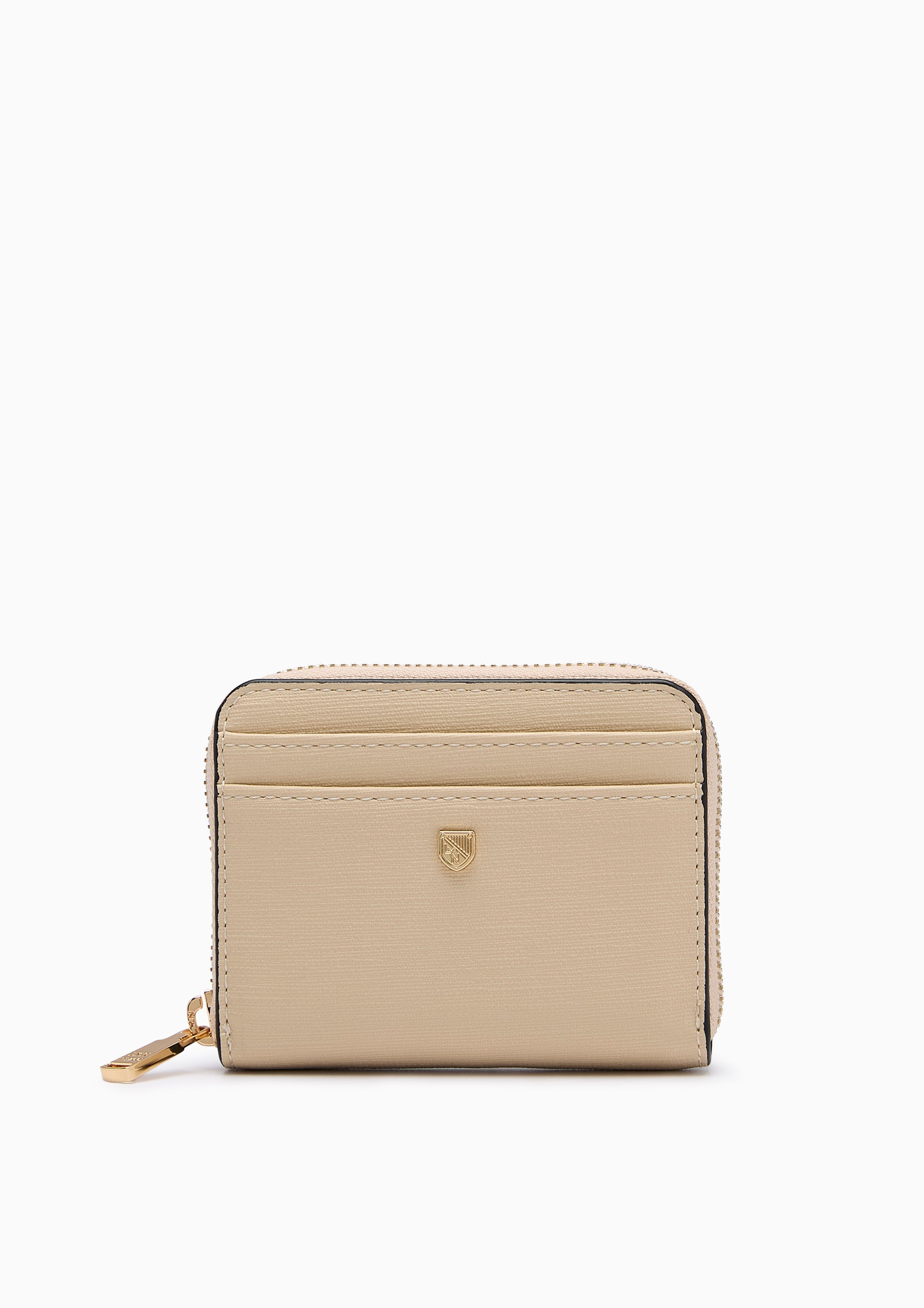Earthy Short Zip Wallet - Light Beige