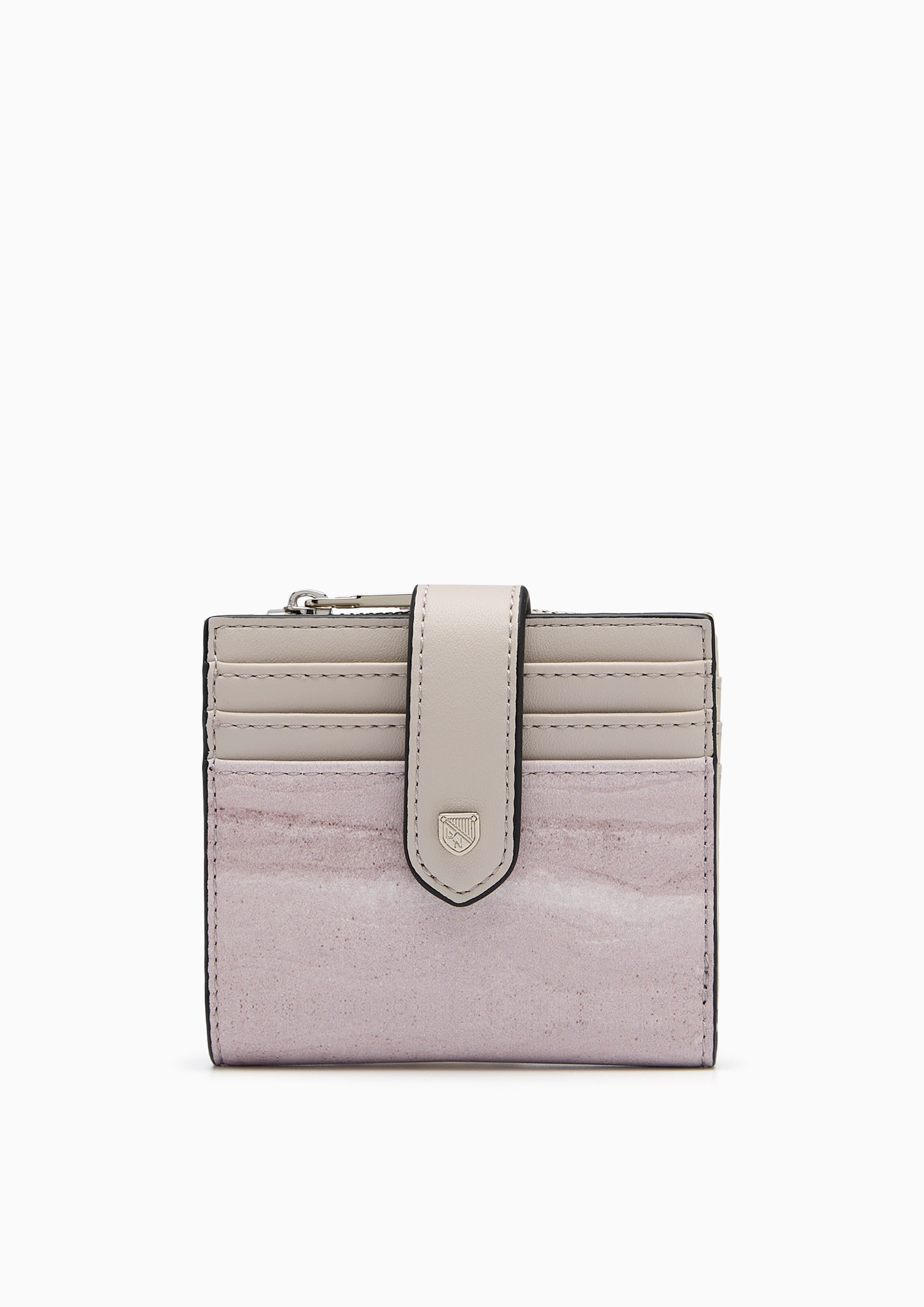 Earthy Short Zip Card Short Wallet - Light Printed Grey