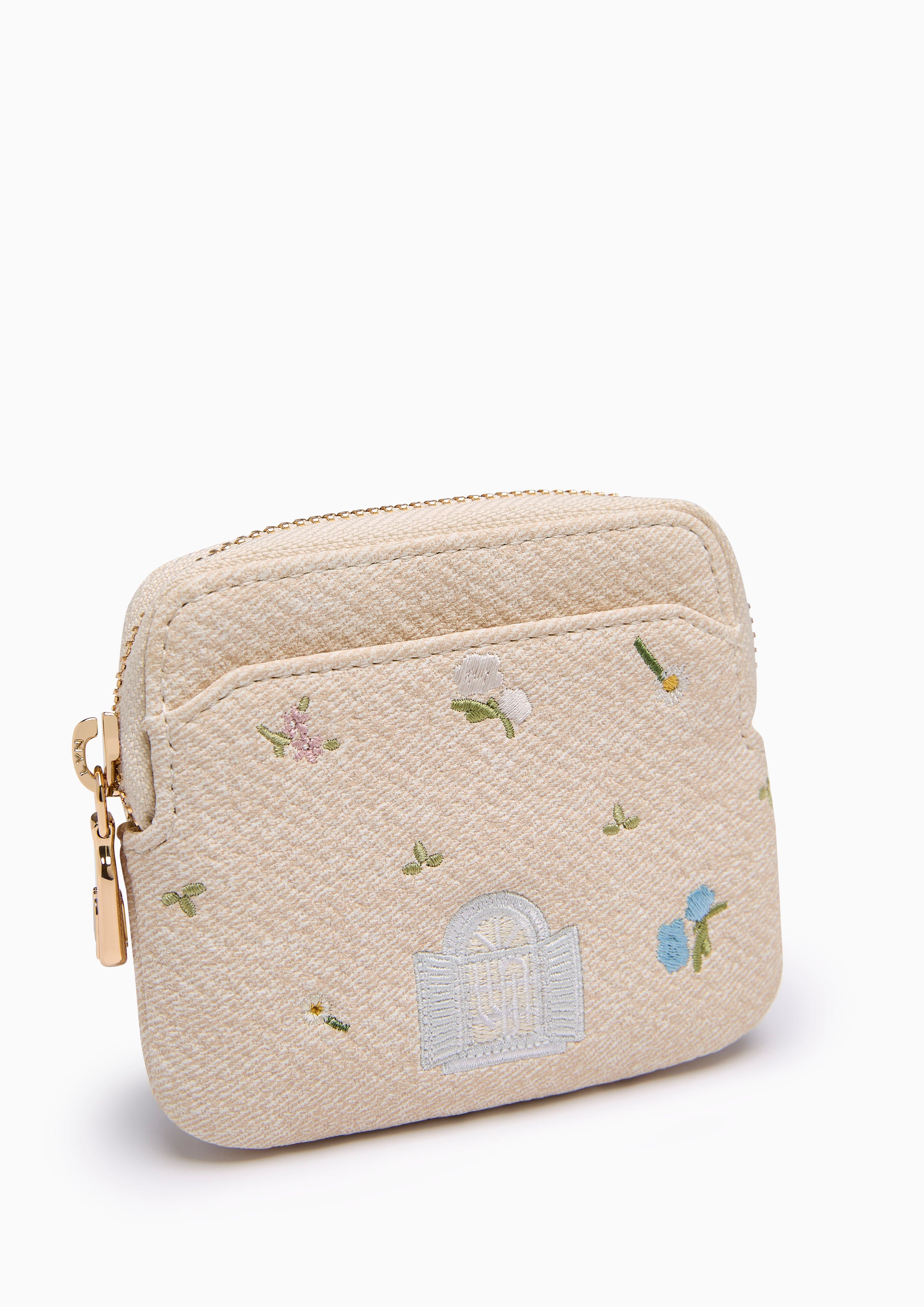 Eloise Zip Wallet Short Wallet - Light Beige