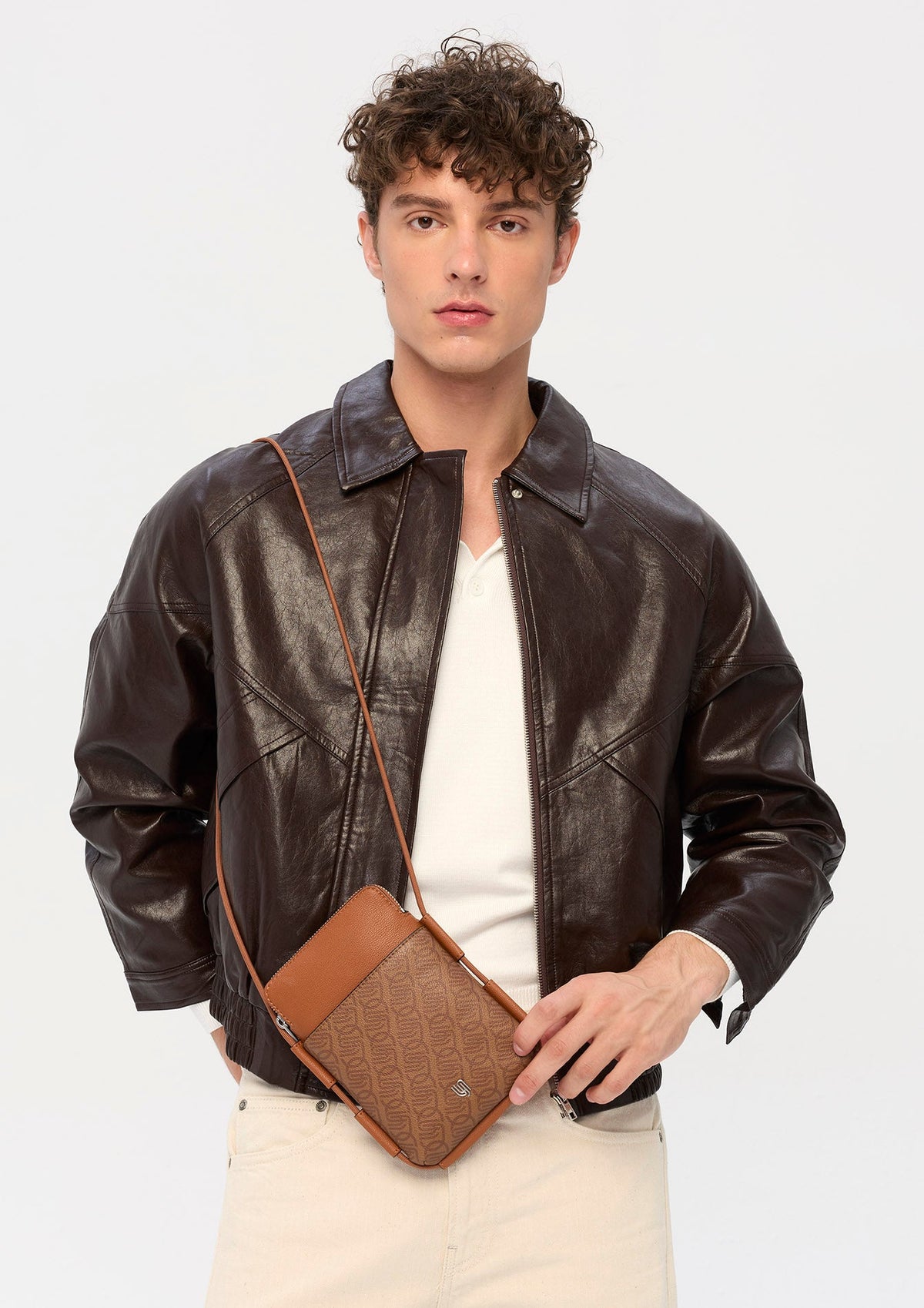 Tyler Infinite Phone  Crossbody Bag - Printed Tan