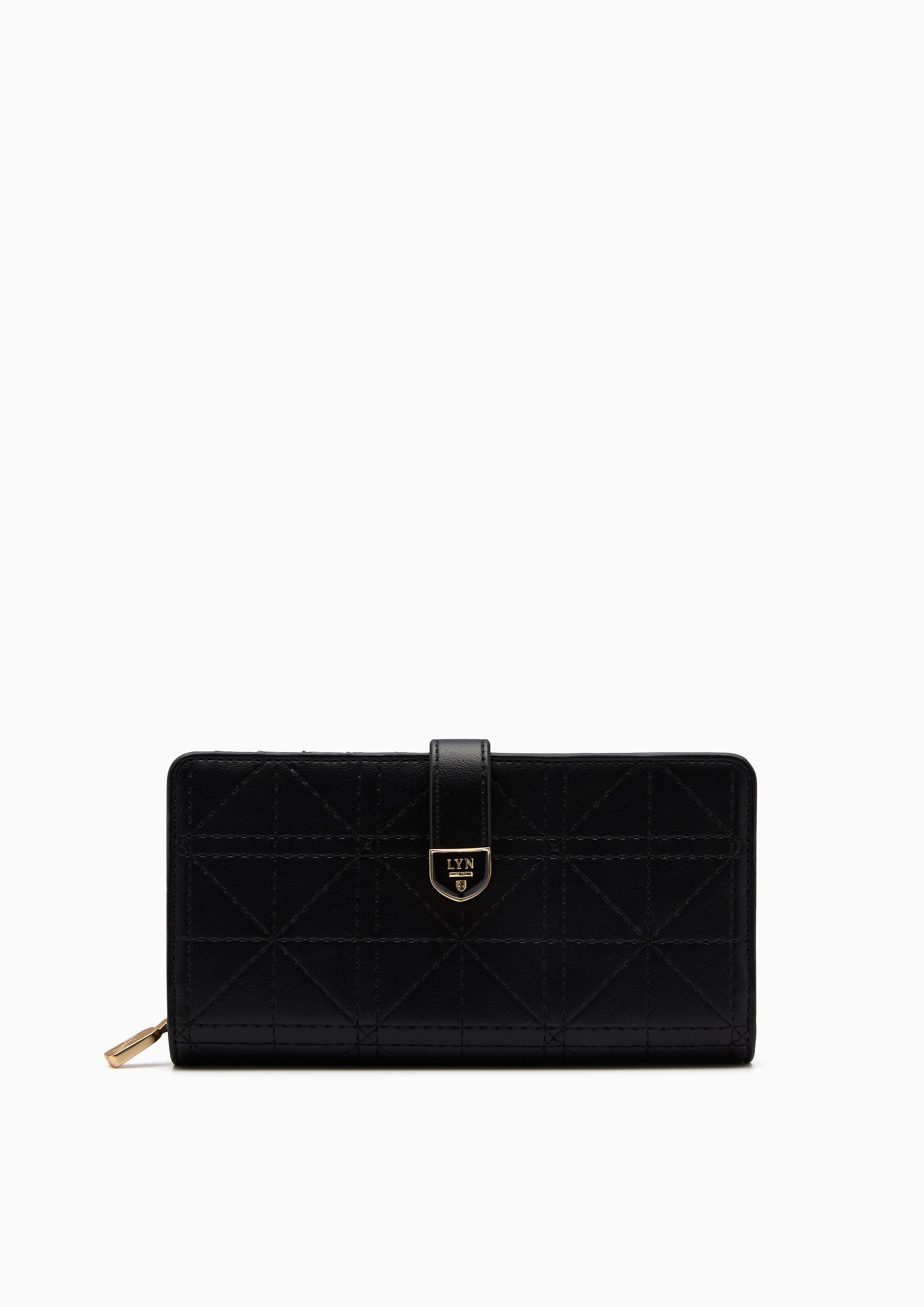 Re-Edit Grid Long  Wallet - Black