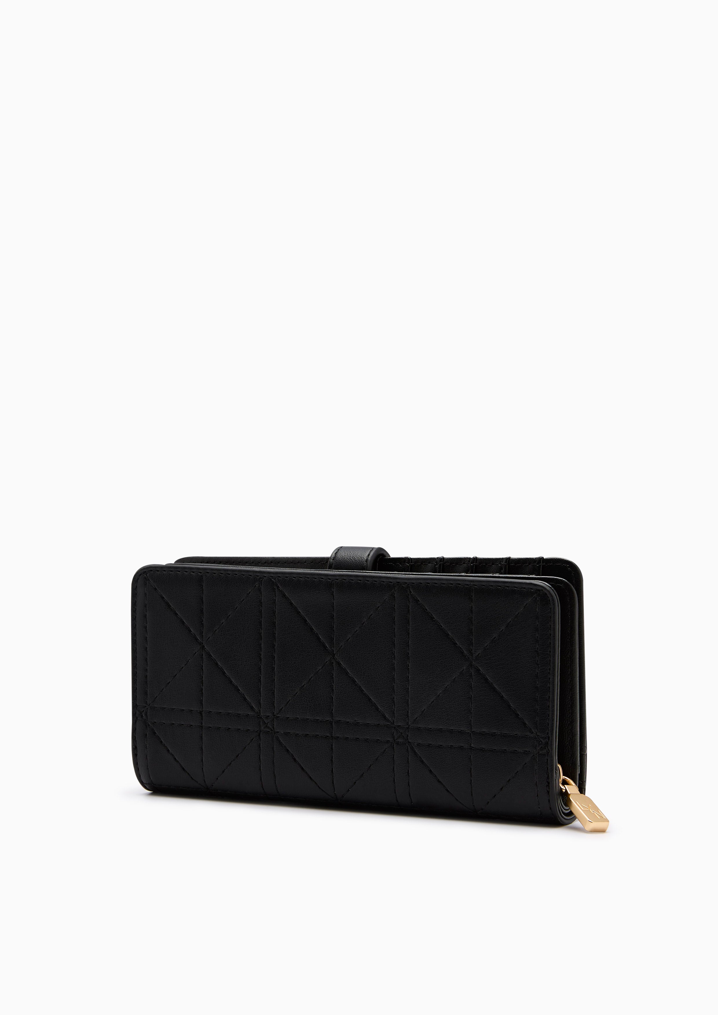 Re-Edit Grid Long  Wallet - Black