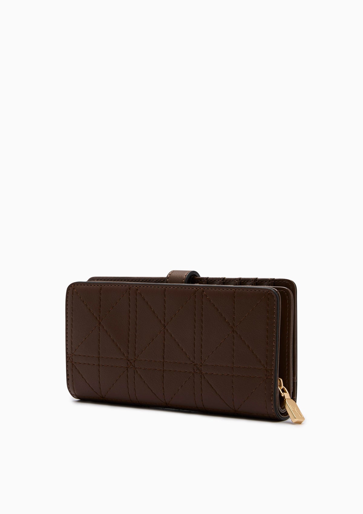 Re-Edit Grid Long  Wallet - Dark Brown