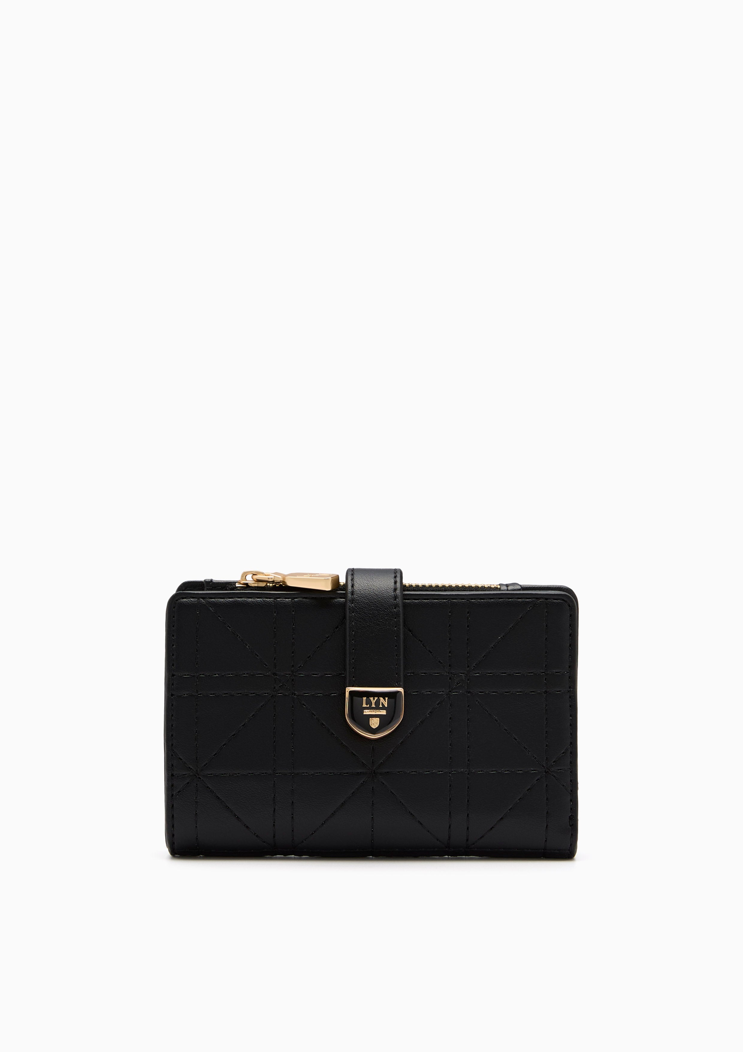 Re-Edit Grid Semi  Wallet - Black