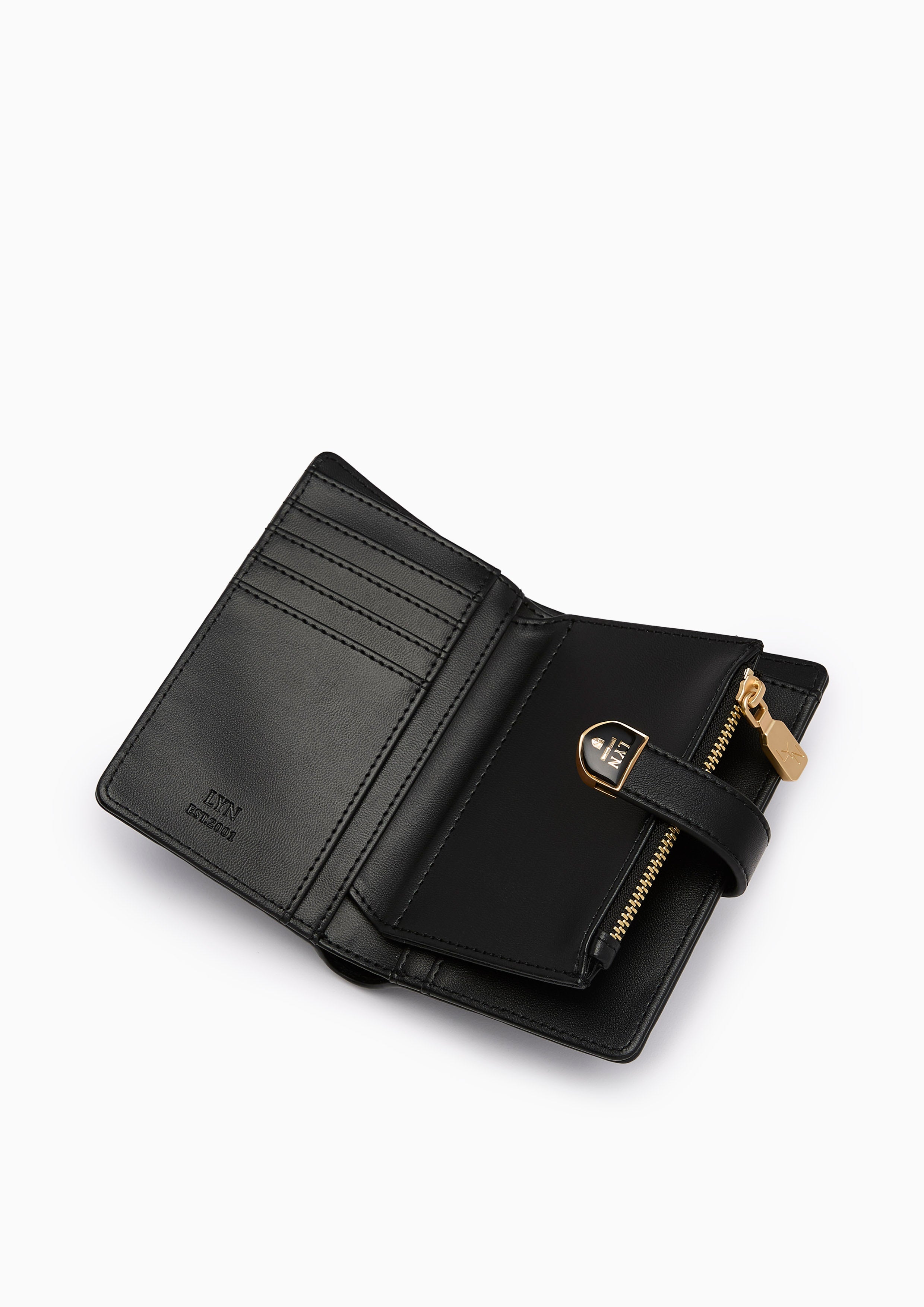 Re-Edit Grid Semi  Wallet - Black