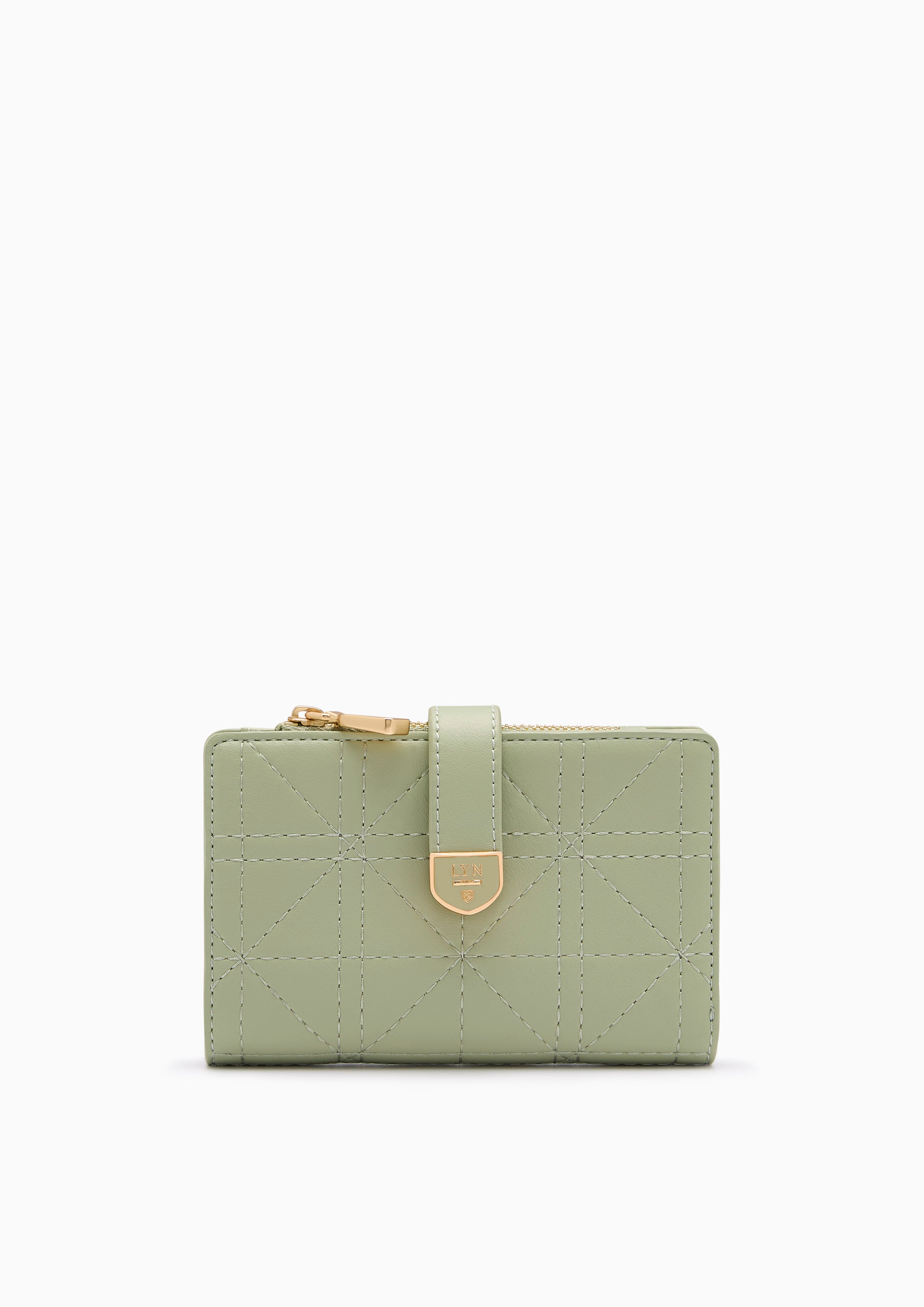 Re-Edit Grid Semi  Wallet - Light Green