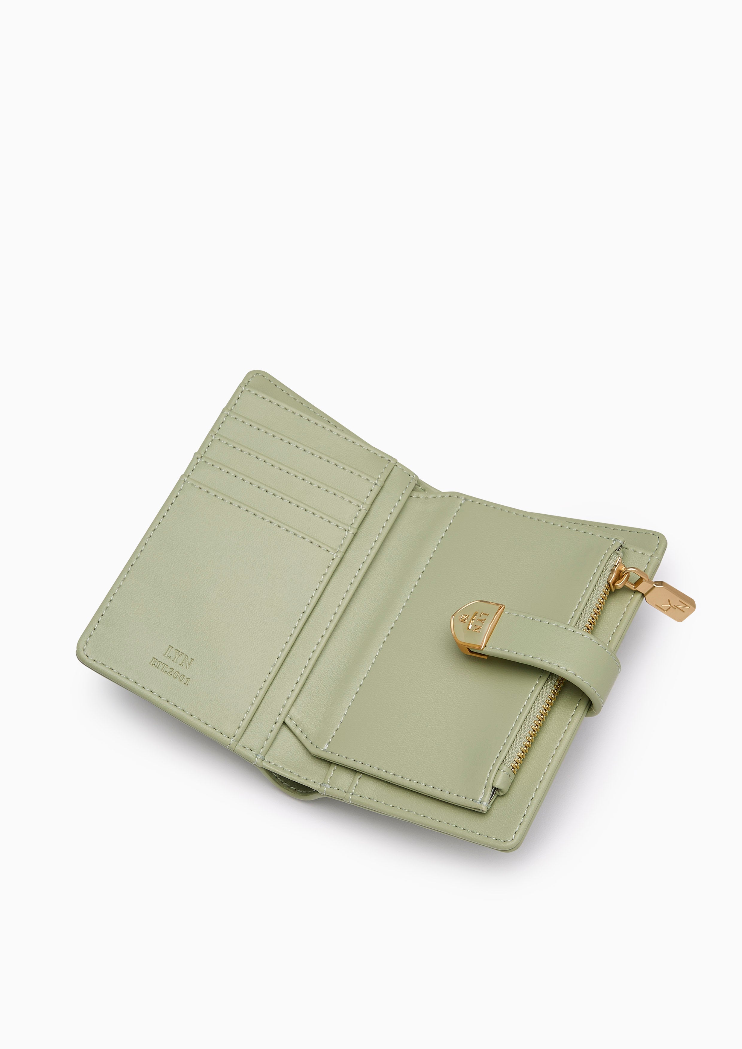 Re-Edit Grid Semi  Wallet - Light Green