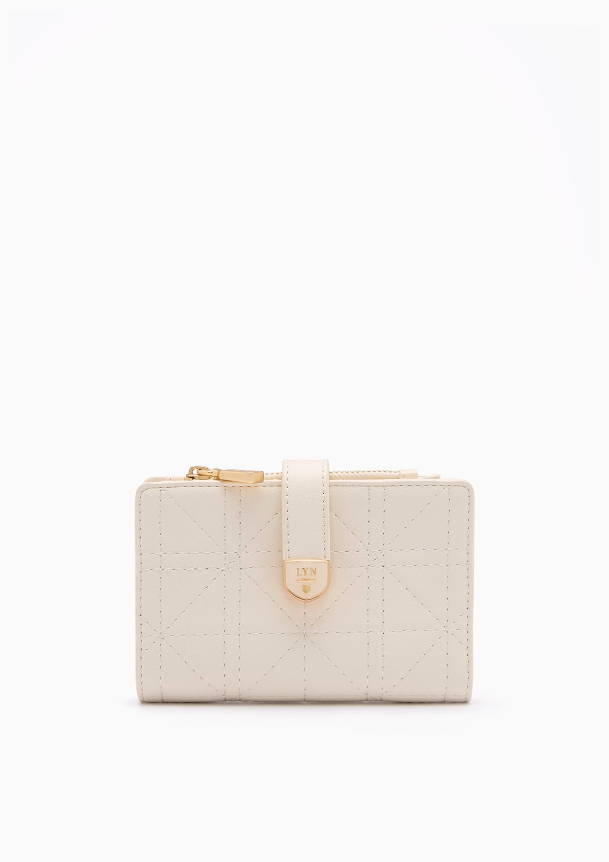 Re-Edit Grid Semi  Wallet - Ivory