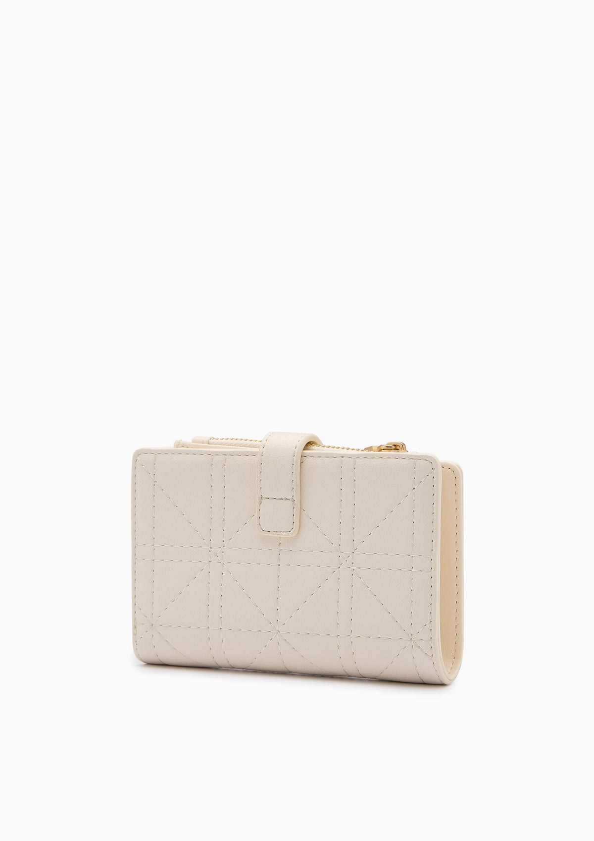 Re-Edit Grid Semi  Wallet - Ivory