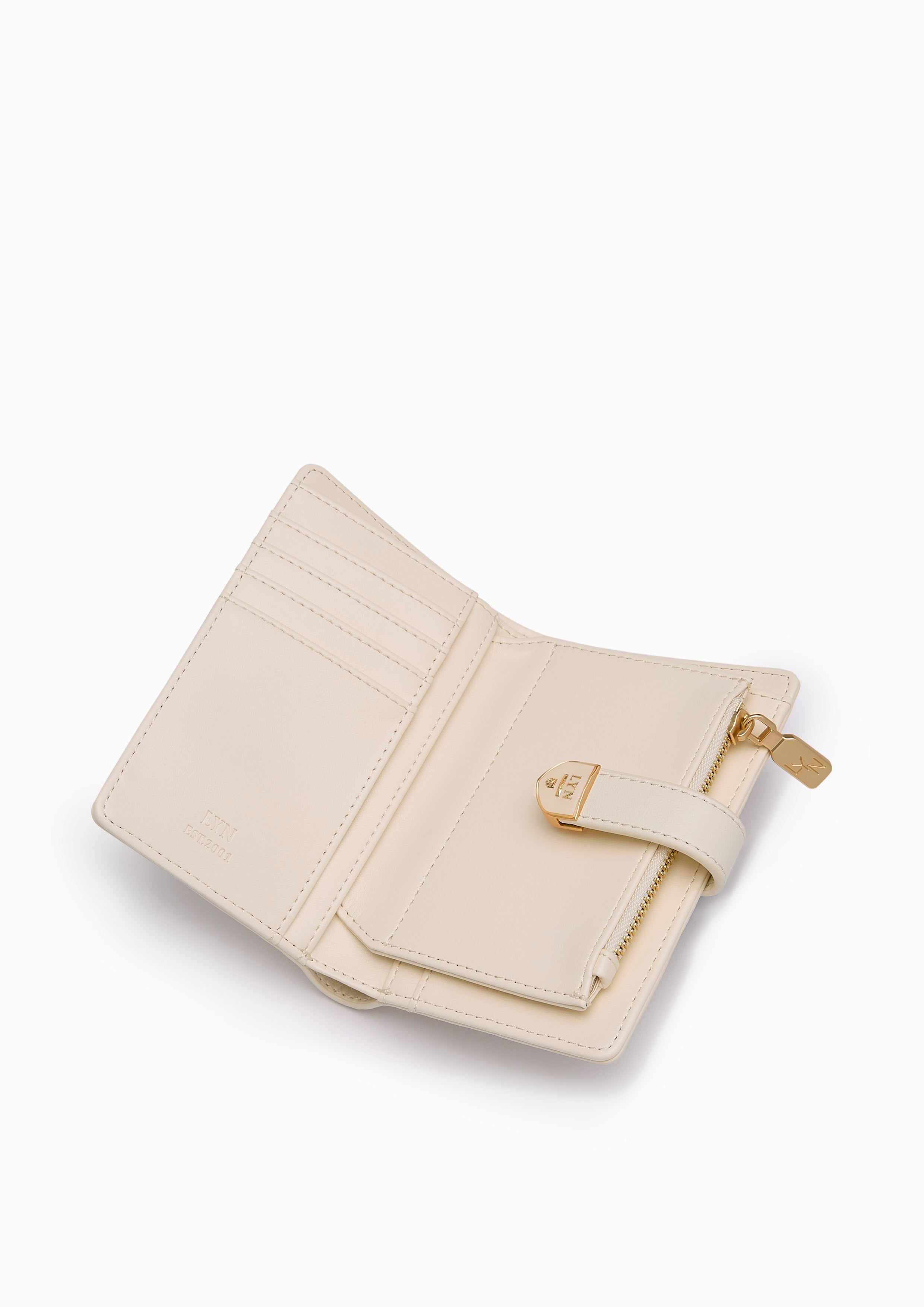 Re-Edit Grid Semi  Wallet - Ivory