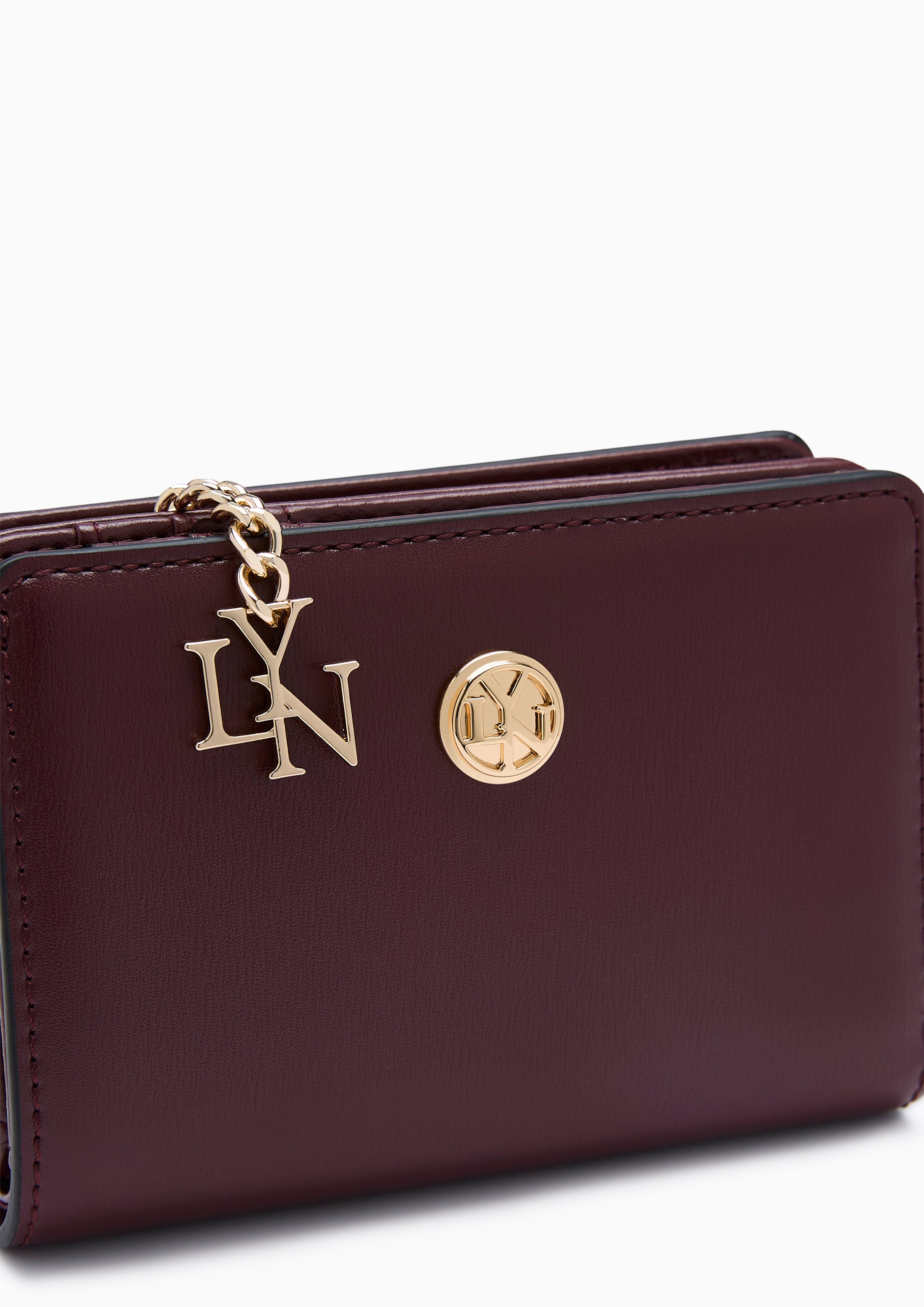 Lylana Zip  Short Wallet - Dark Red