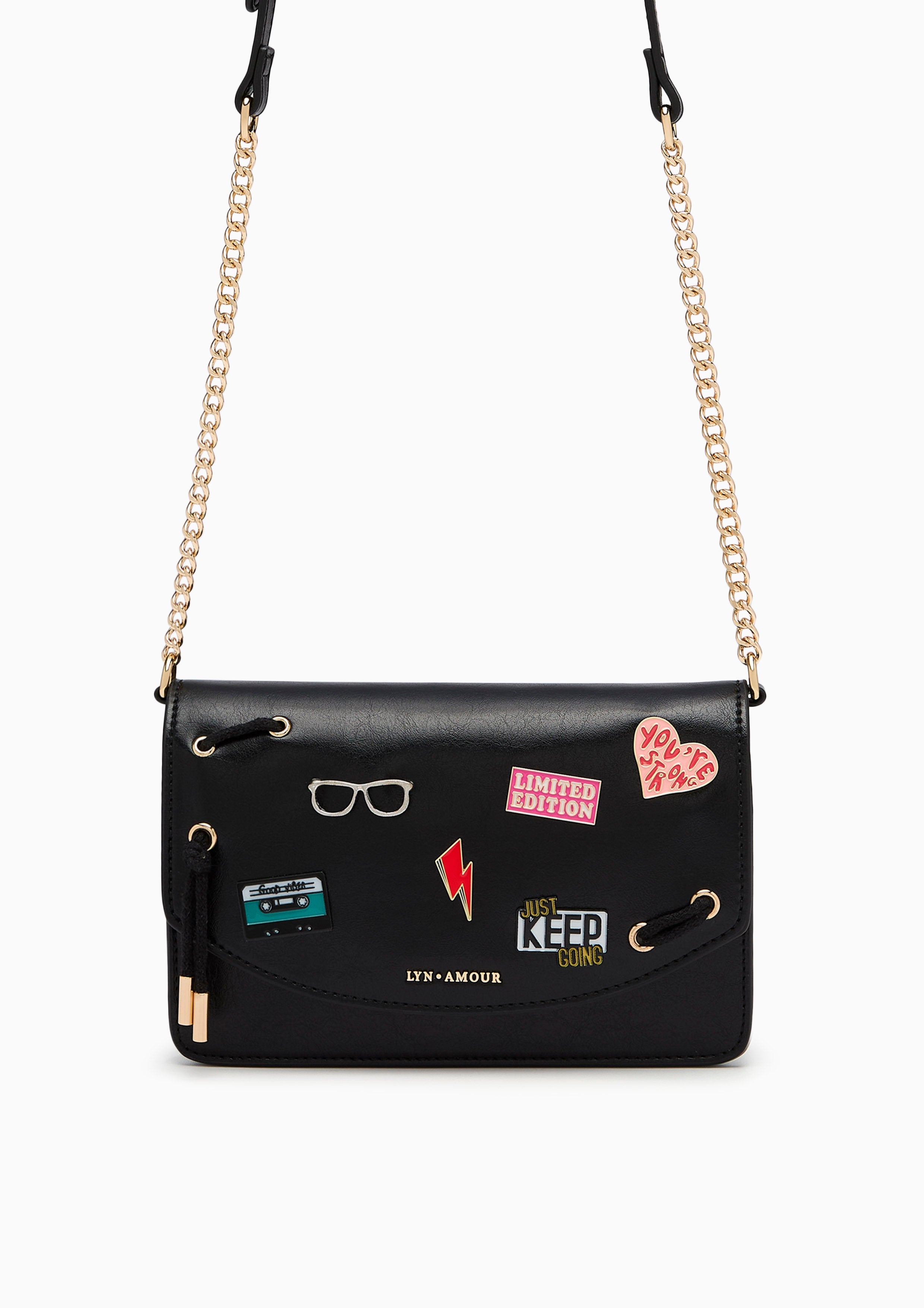 Cetus Stud Long  Wallet On Chain - Black