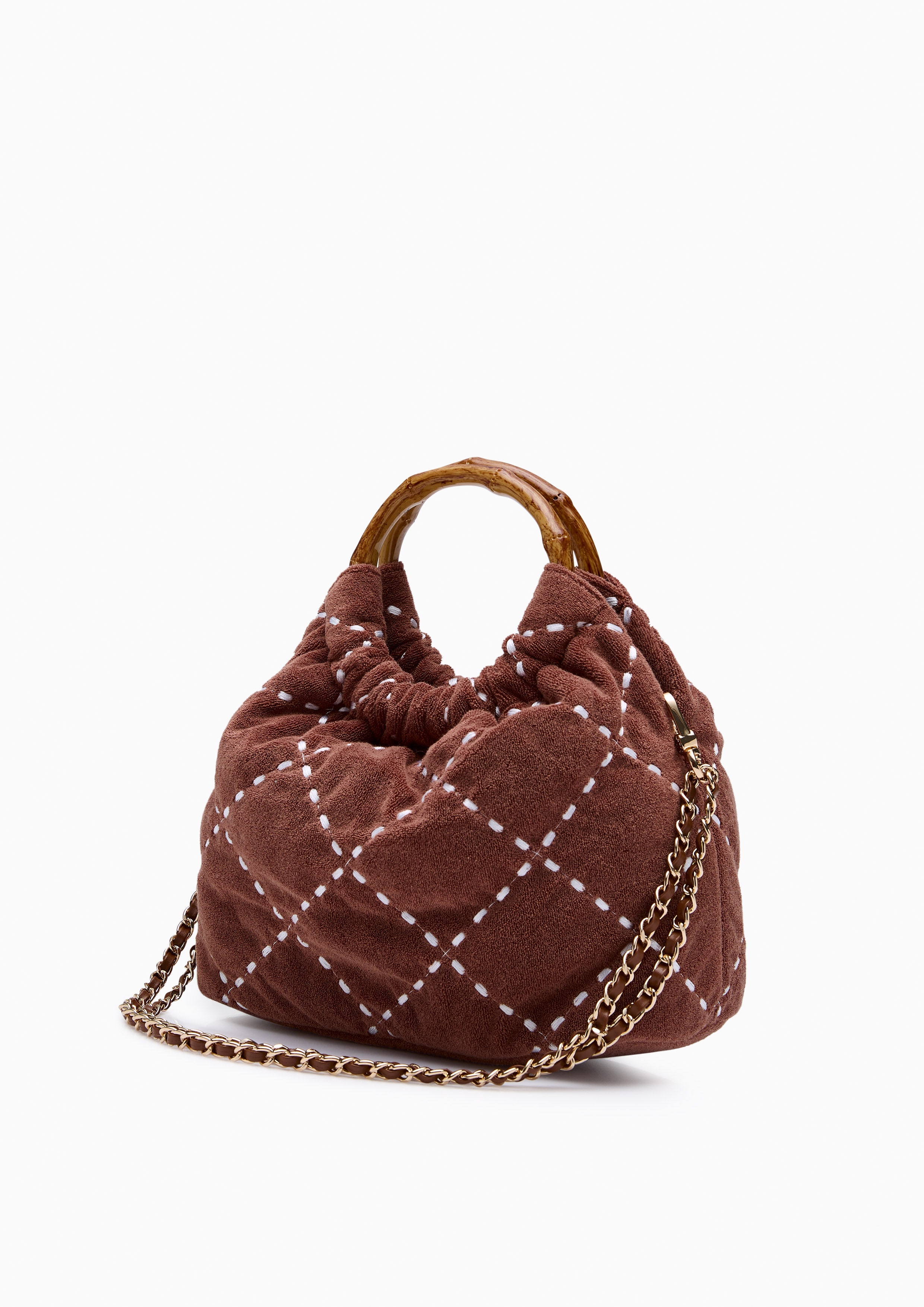 Tako Top Handle Handbag - Brown