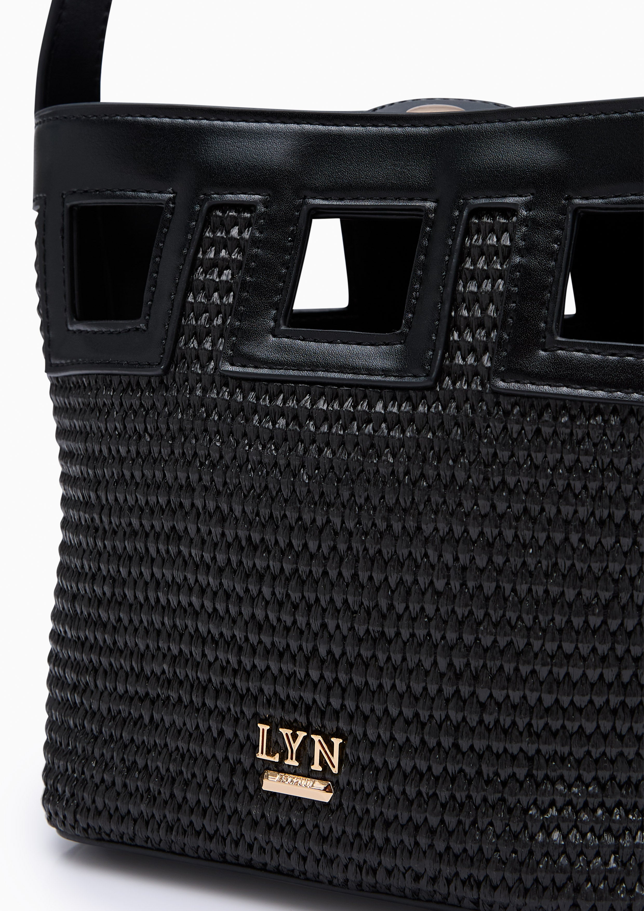 Jazzy Square  Bucket Bag - Black