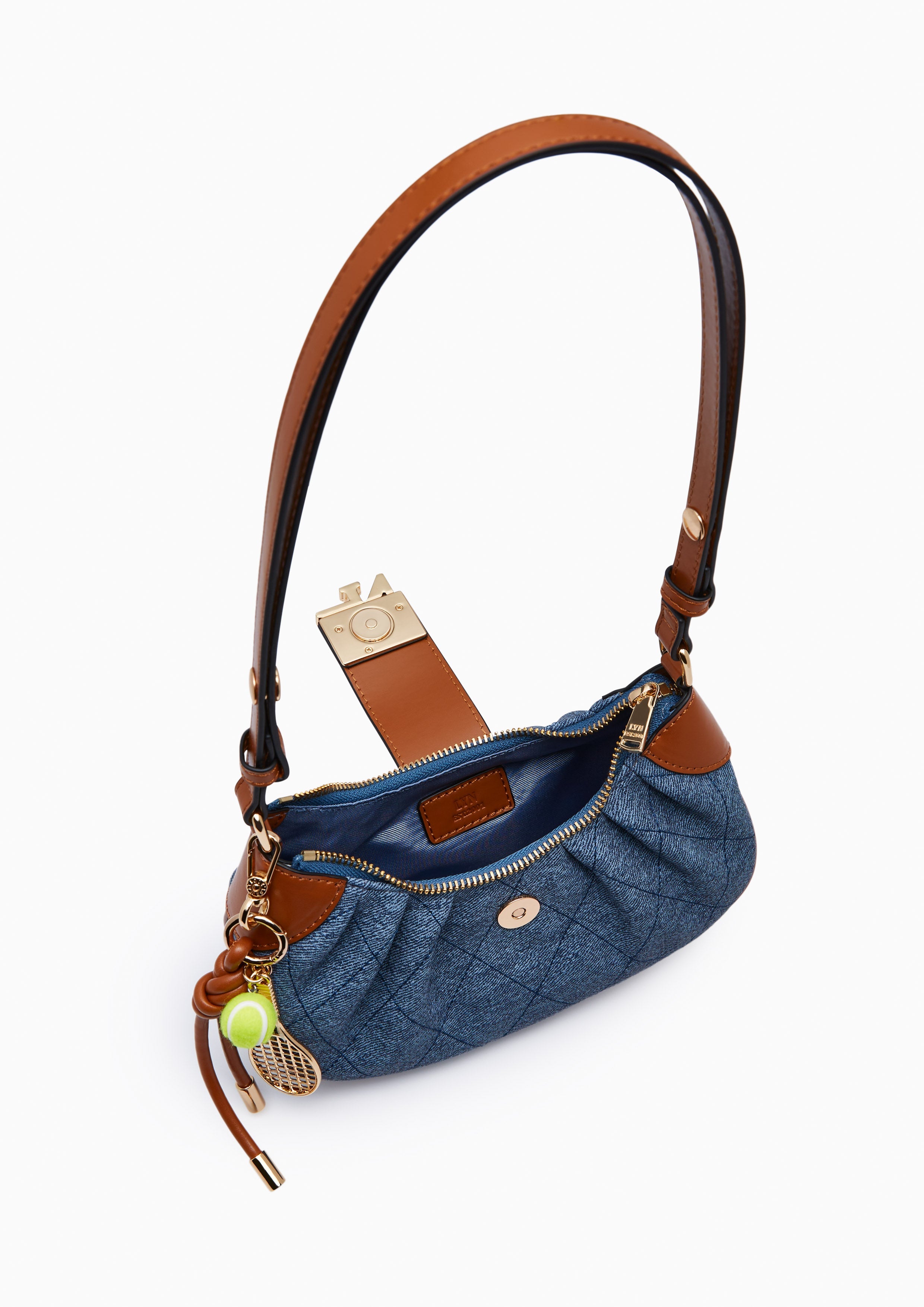 Becky  S Quilt Shoulder Bag - Blue Variation 2
