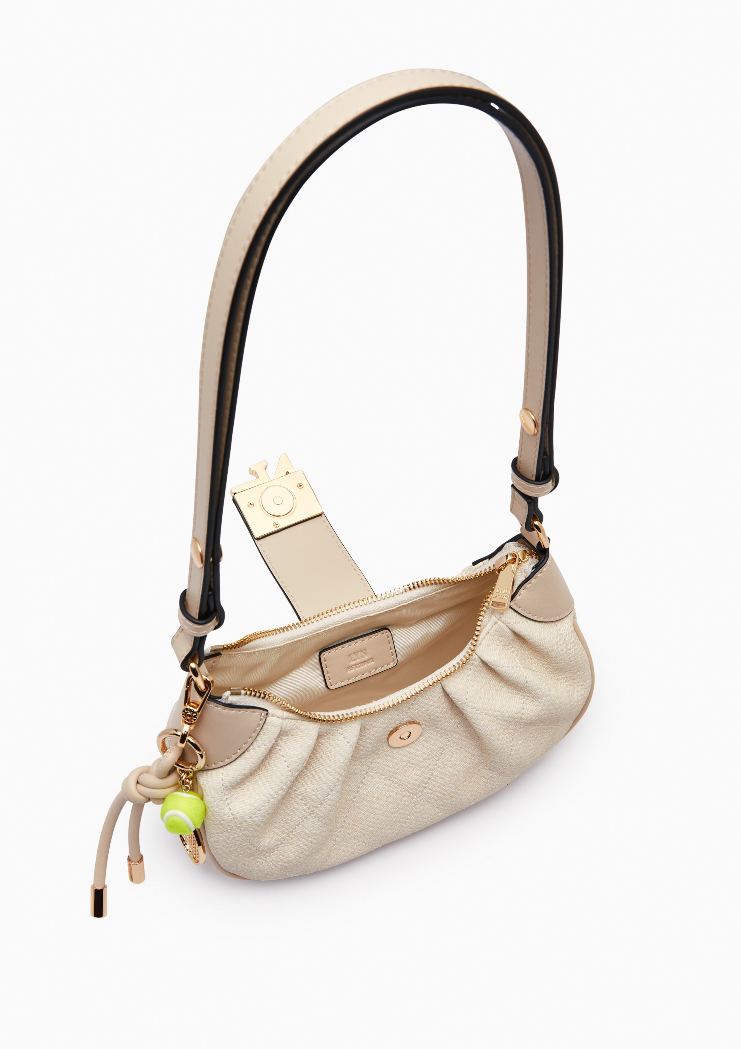 Becky  S Quilt Shoulder Bag - White Variation 2
