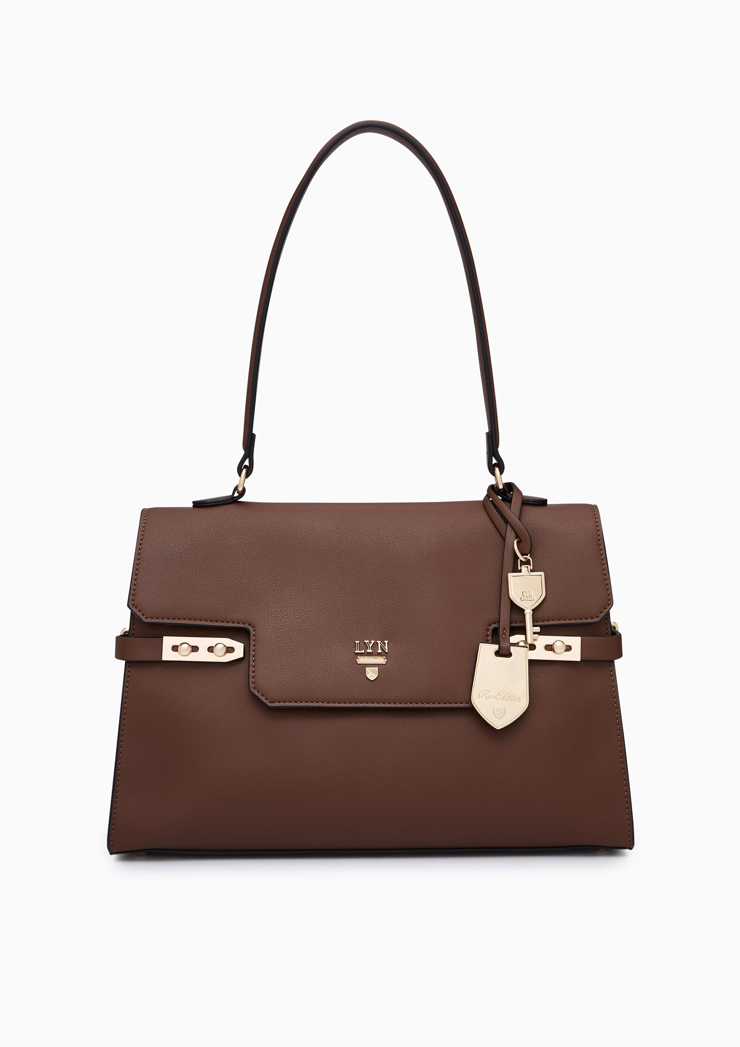 Fineness Revision Top M Handbag - Dark Brown