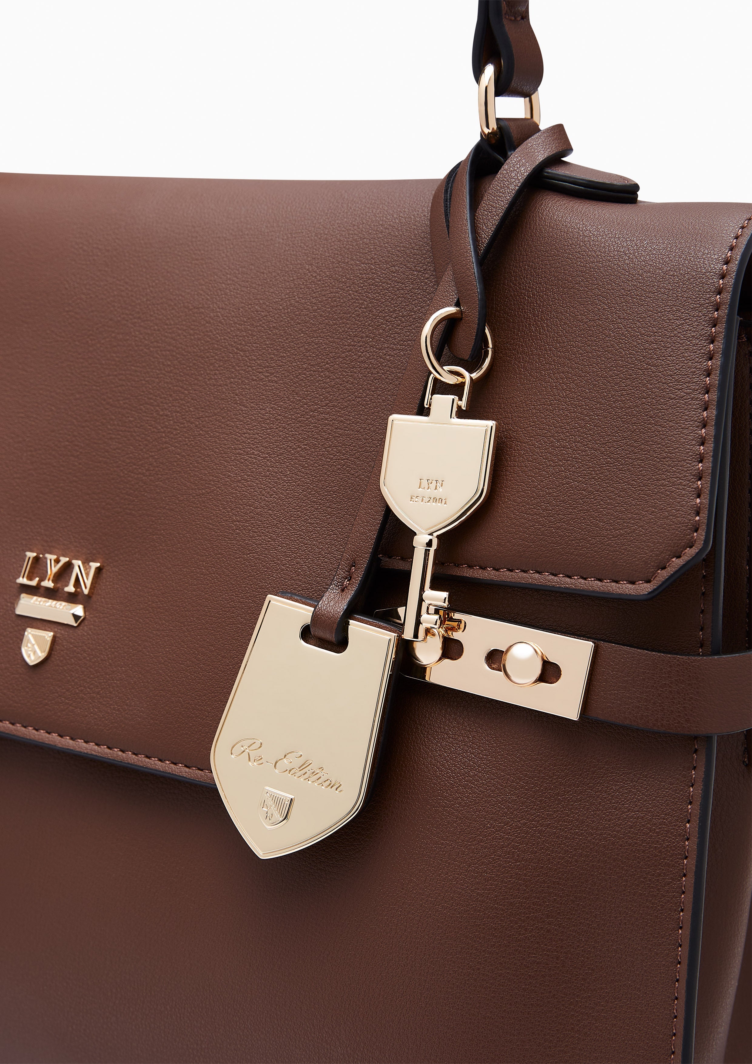 Fineness Revision Top M Handbag - Dark Brown