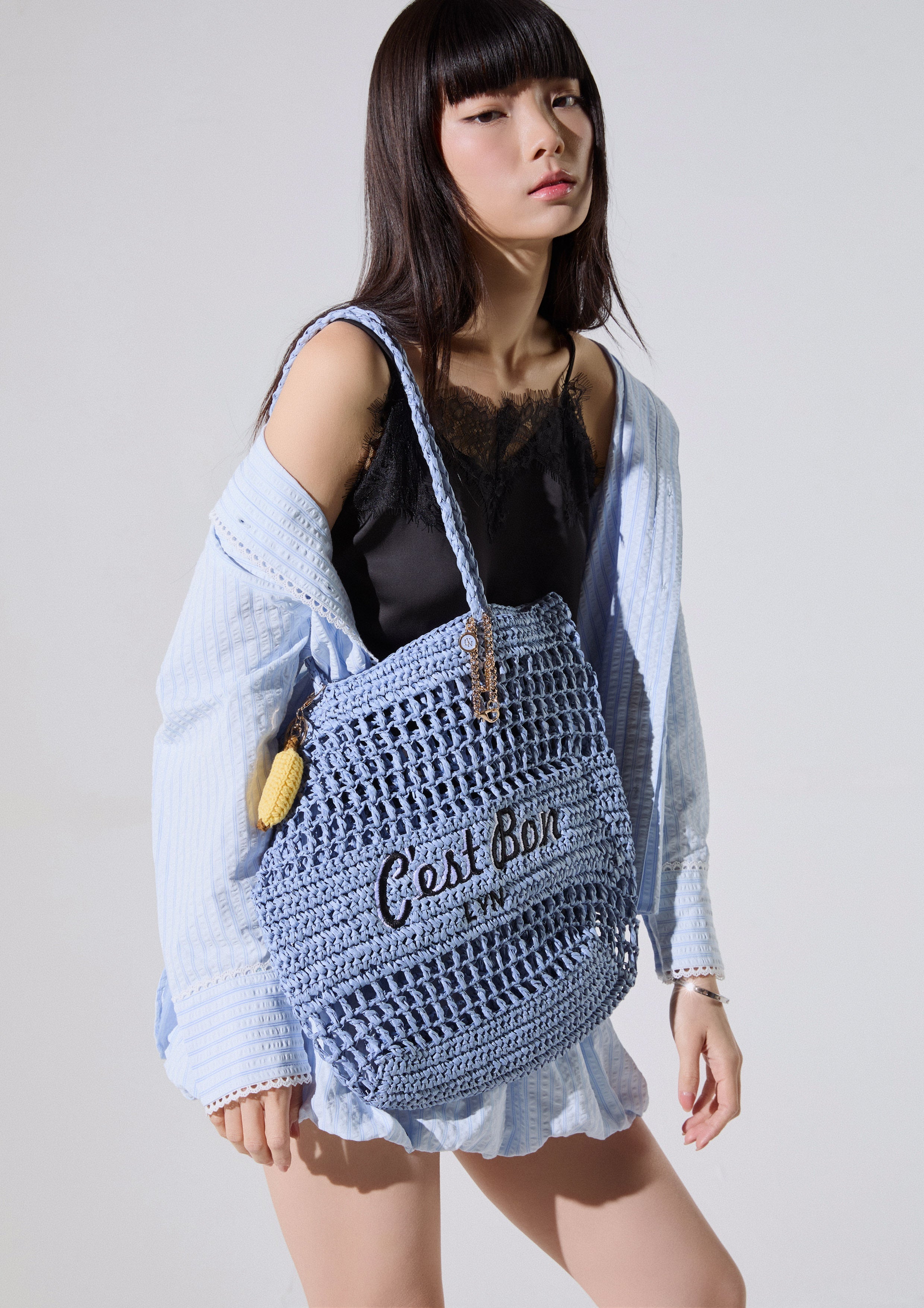 Enya Summer M Tote Bag - Light Blue