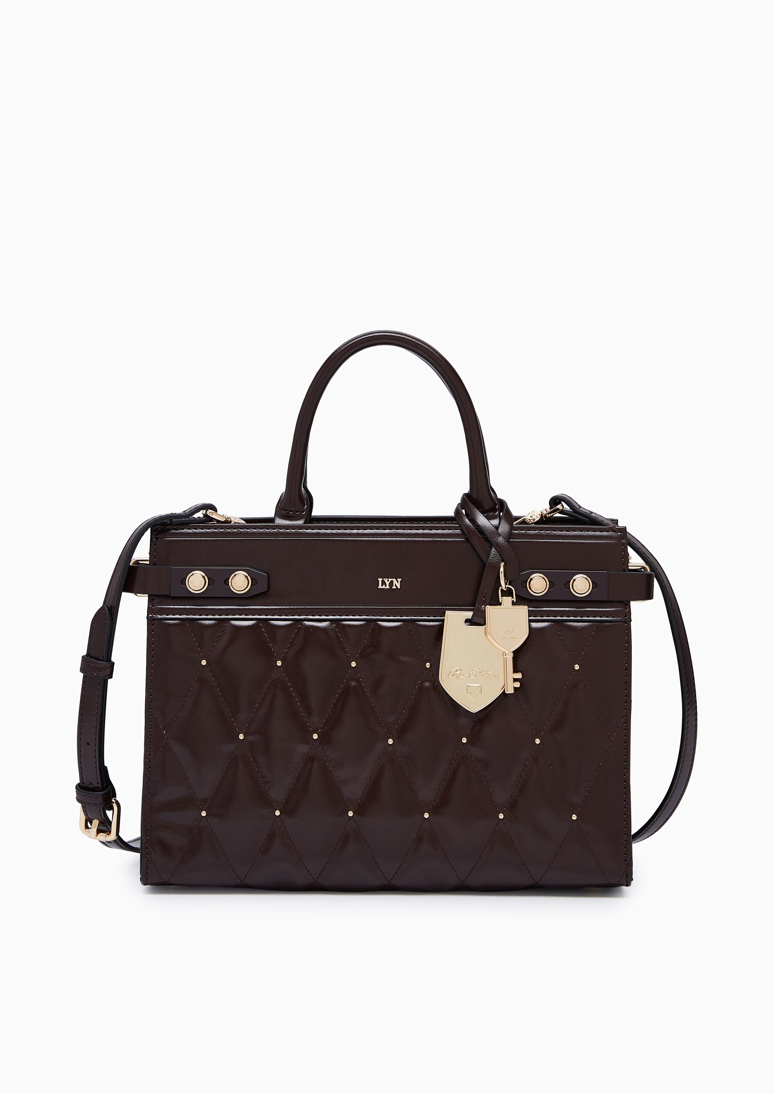 Hera Fineness Top Handle M Handbag - Dark Brown