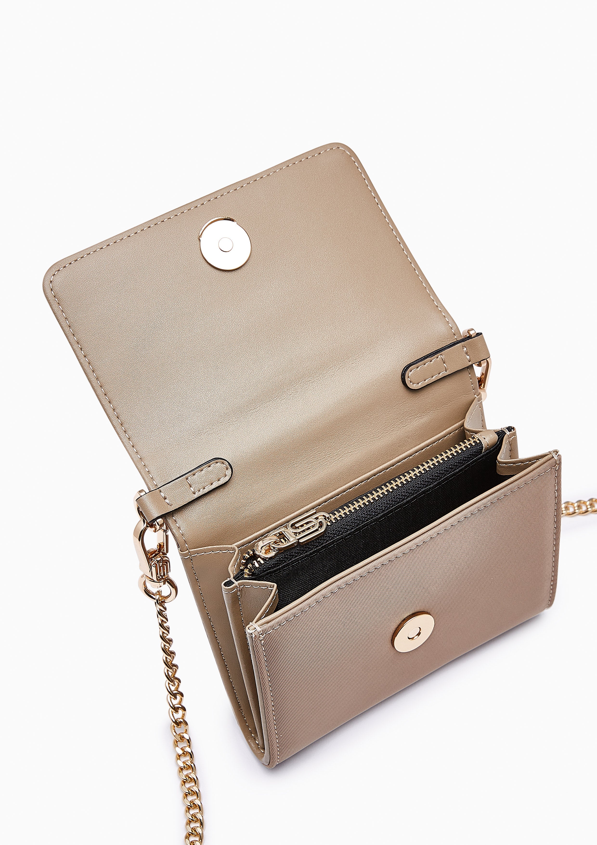 Bistro Infinite Short  Wallet On Chain - Taupe