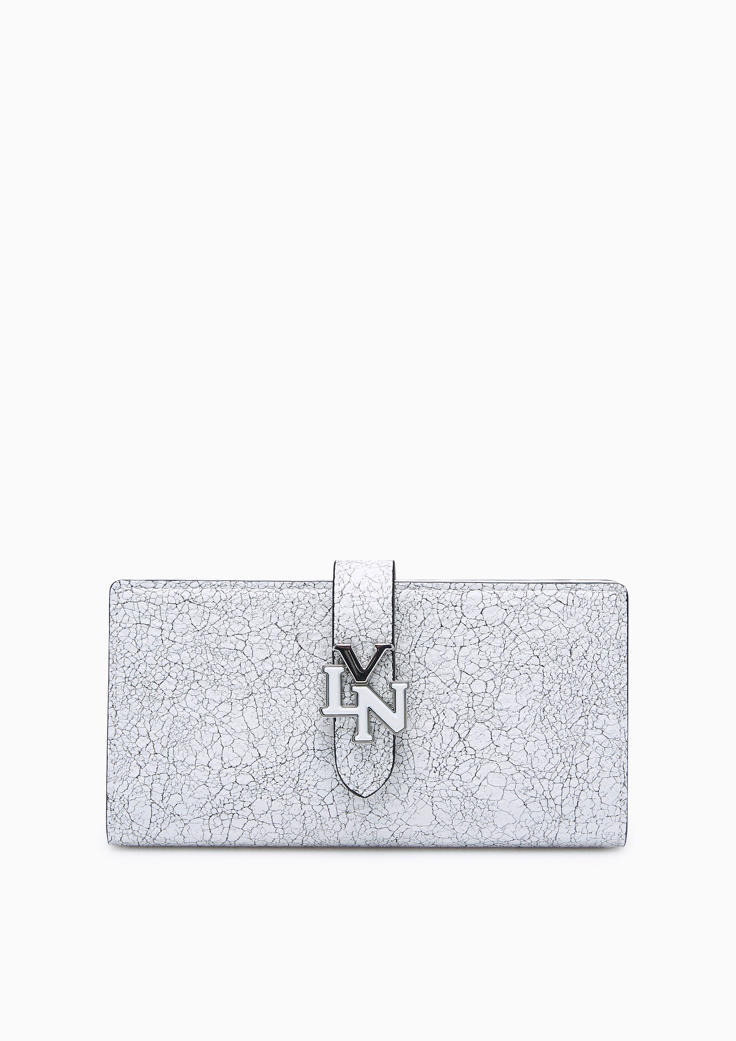 Taria Long Wallet - Printed White