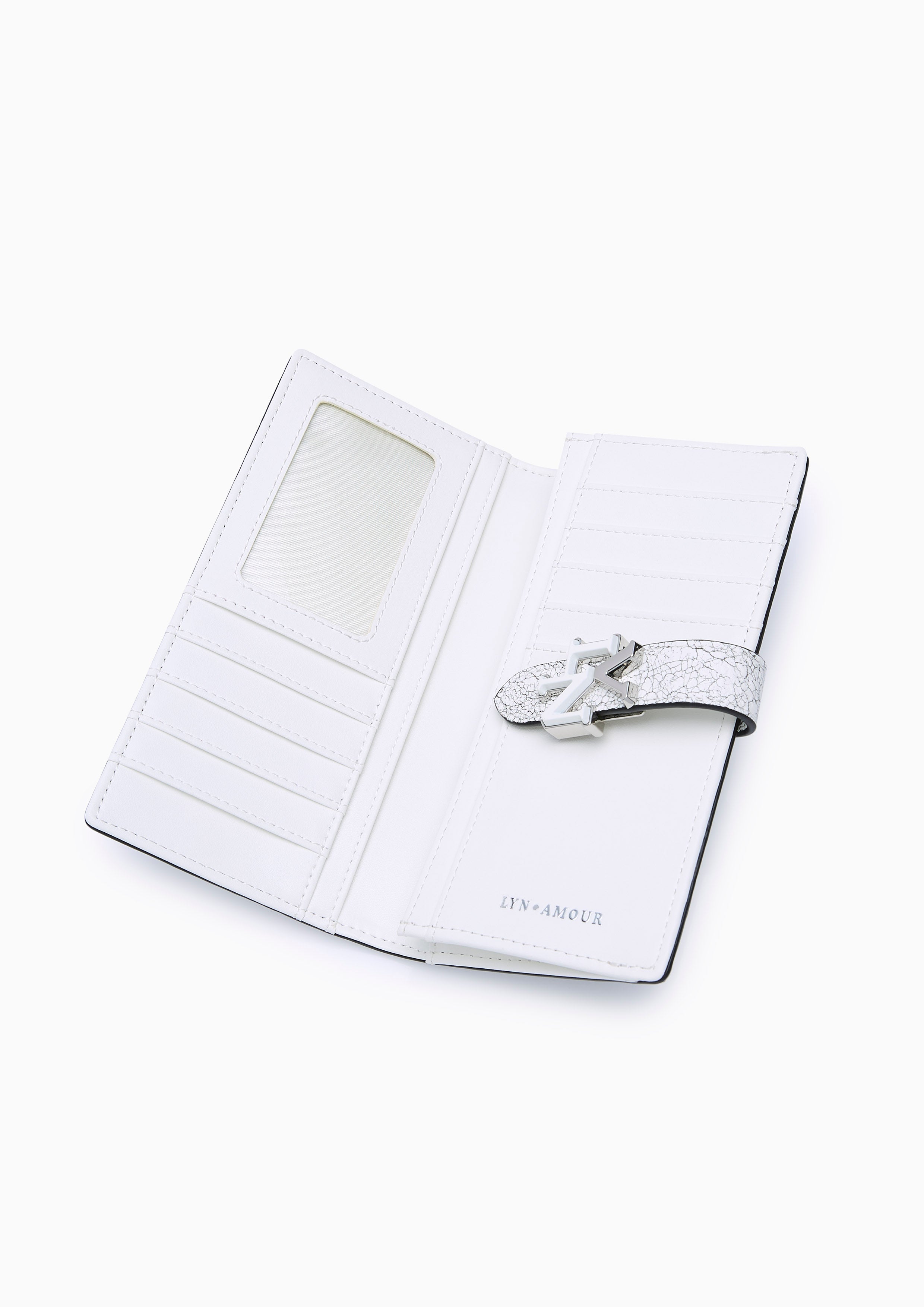 Taria Long Wallet - Printed White