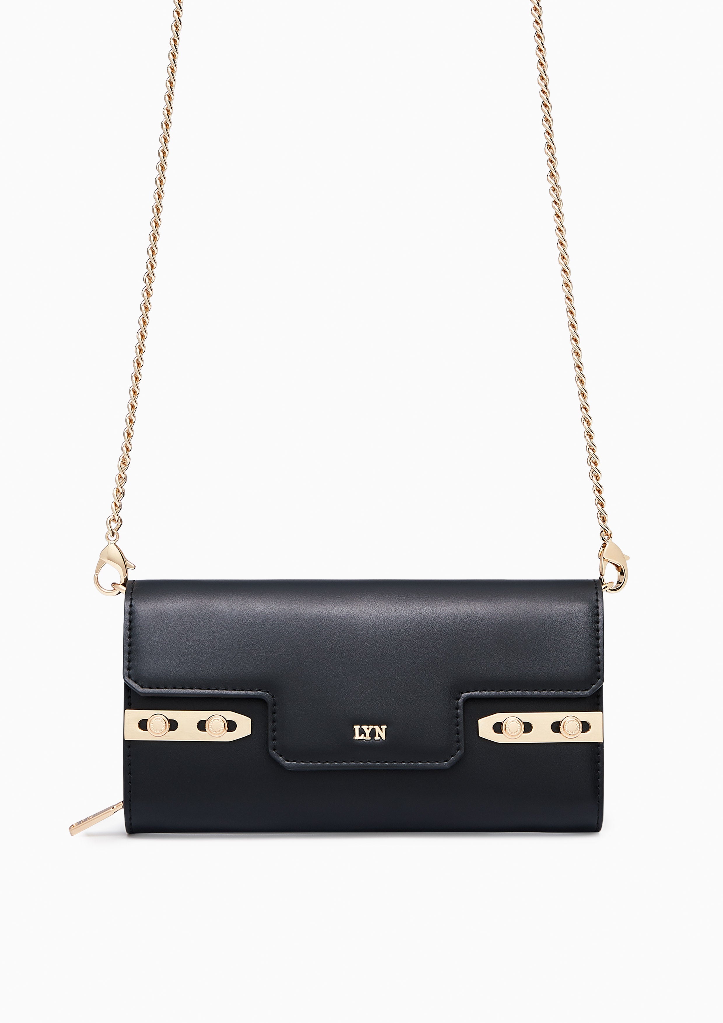 Fineness Revision Long Wallet On Chain - Black