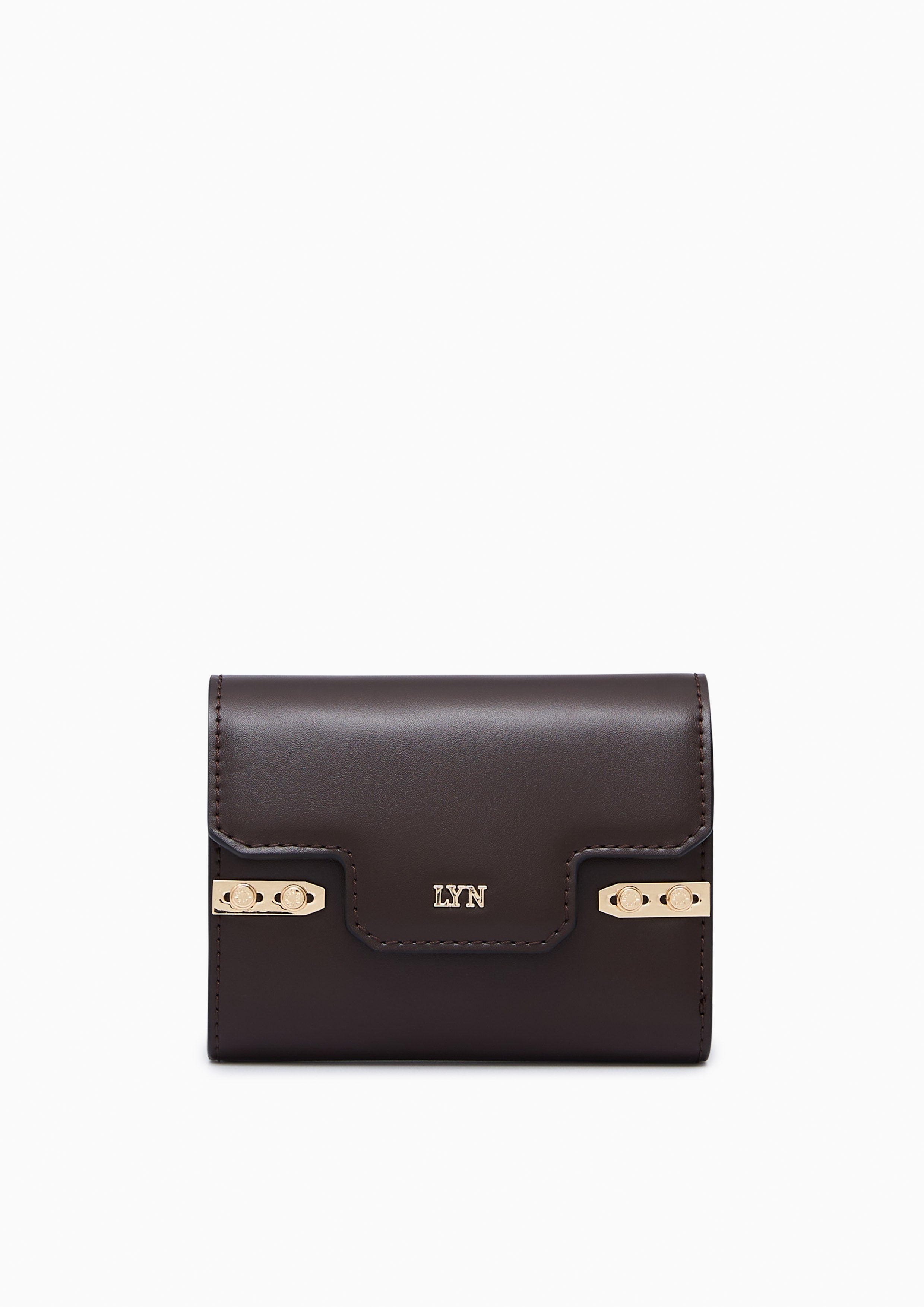 Fineness Revision Short Flap Wallet - Dark Brown