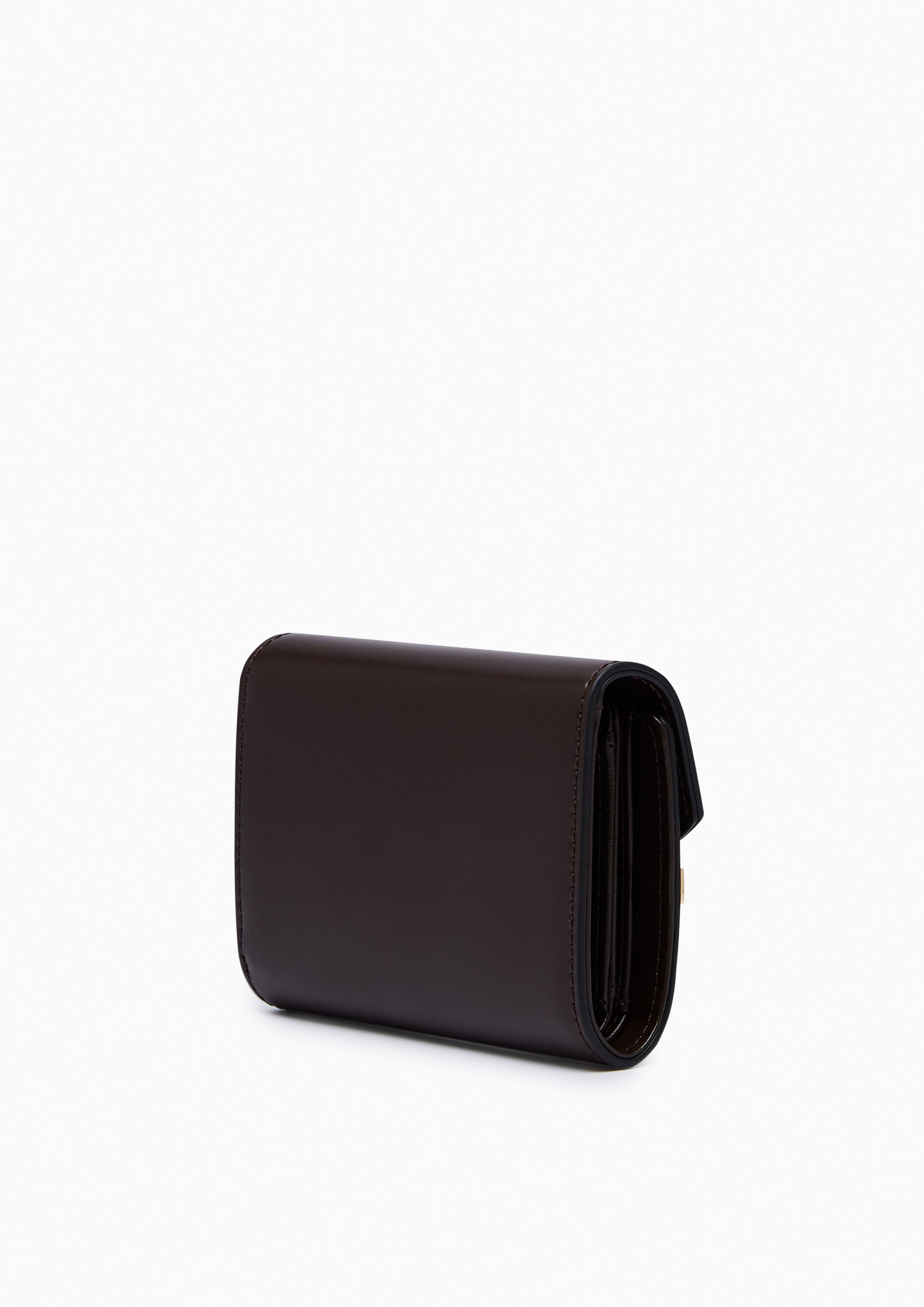 Fineness Revision Short Flap Wallet - Dark Brown