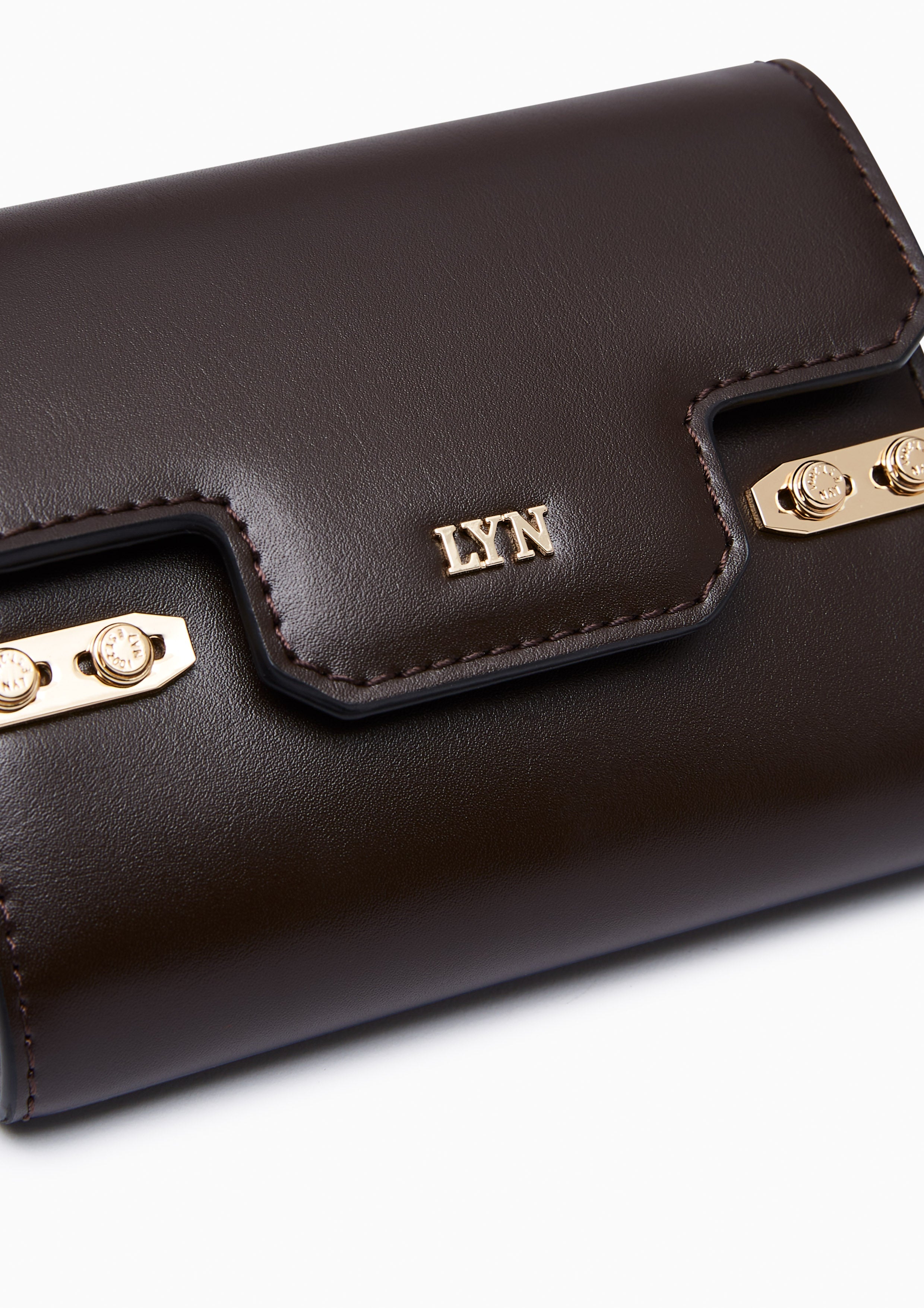 Fineness Revision Short Flap Wallet - Dark Brown