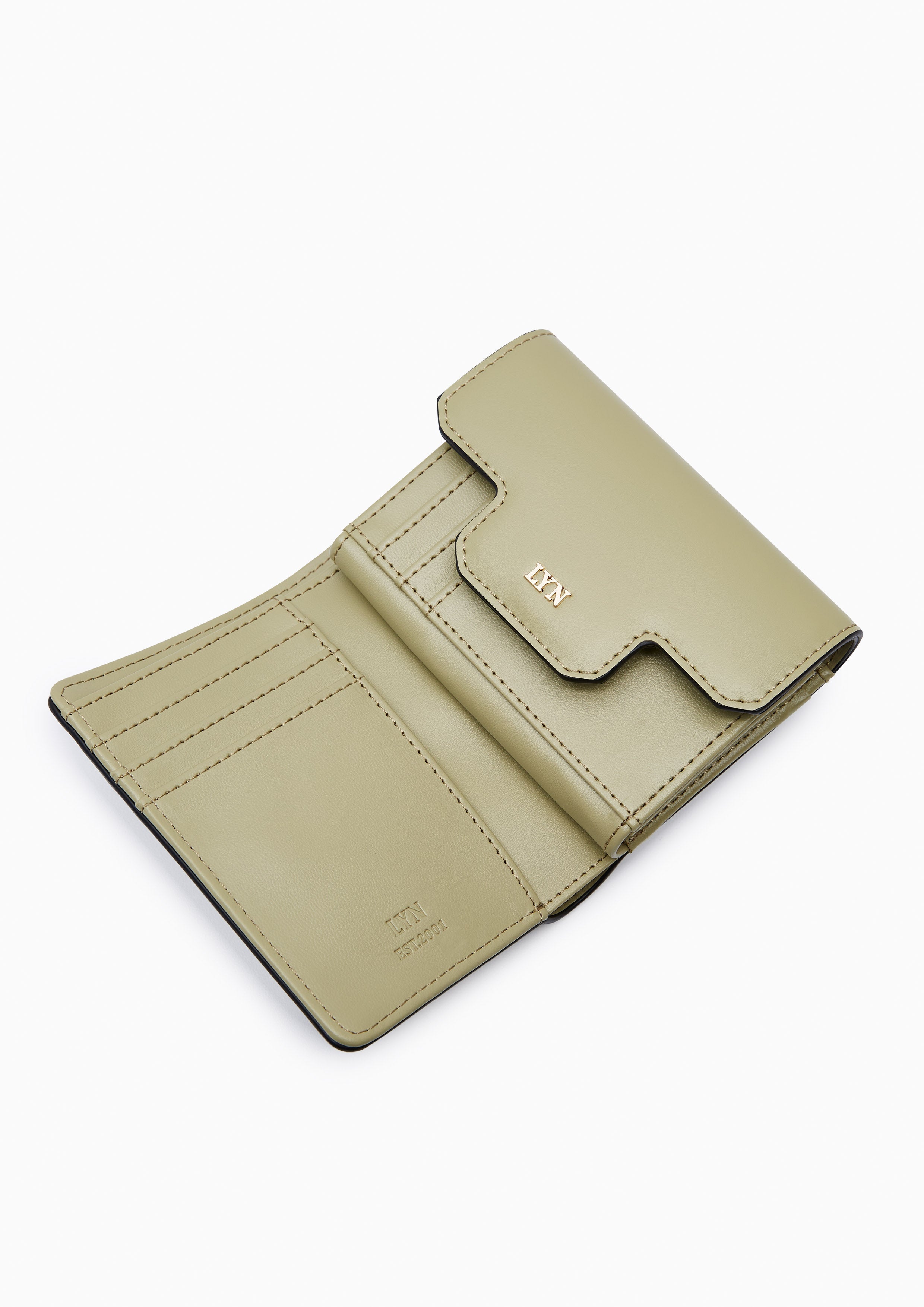 Fineness Revision Short Flap Wallet - Light Green