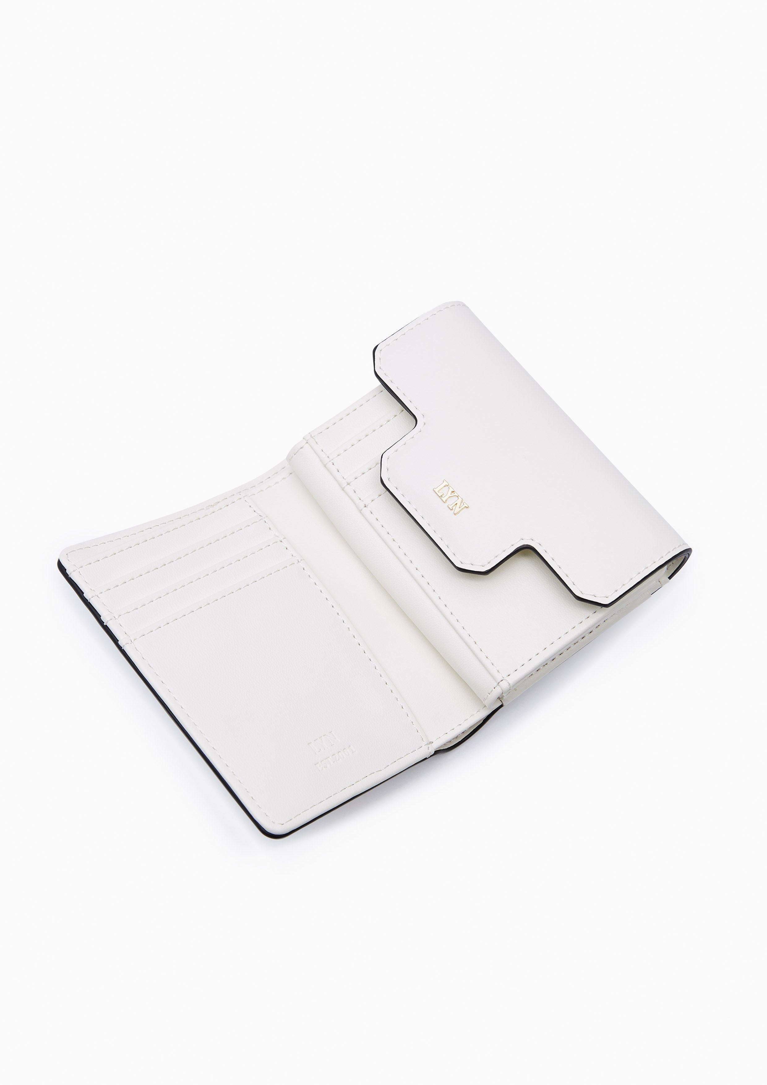 Fineness Revision Short Flap Wallet - White