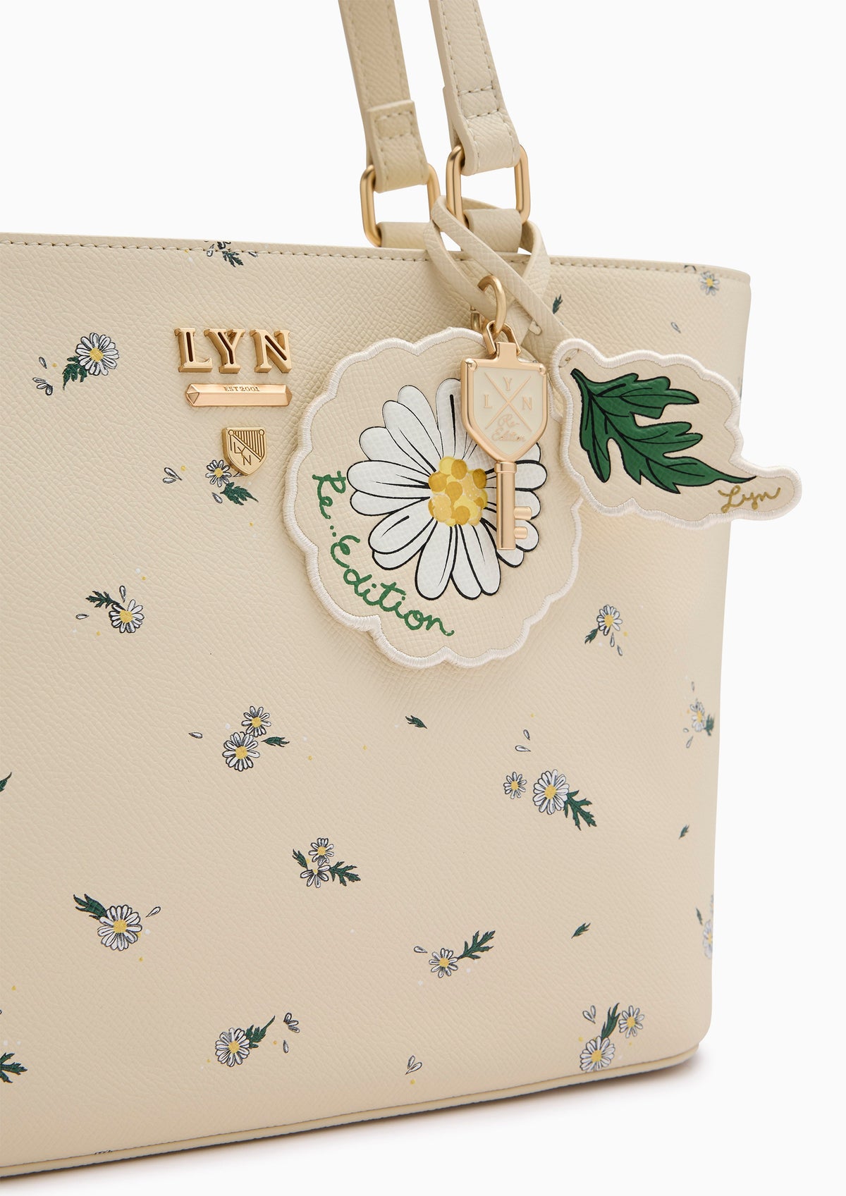 Re-Edit Daisy Carina M Tote Bag - Light Printed Yellow
